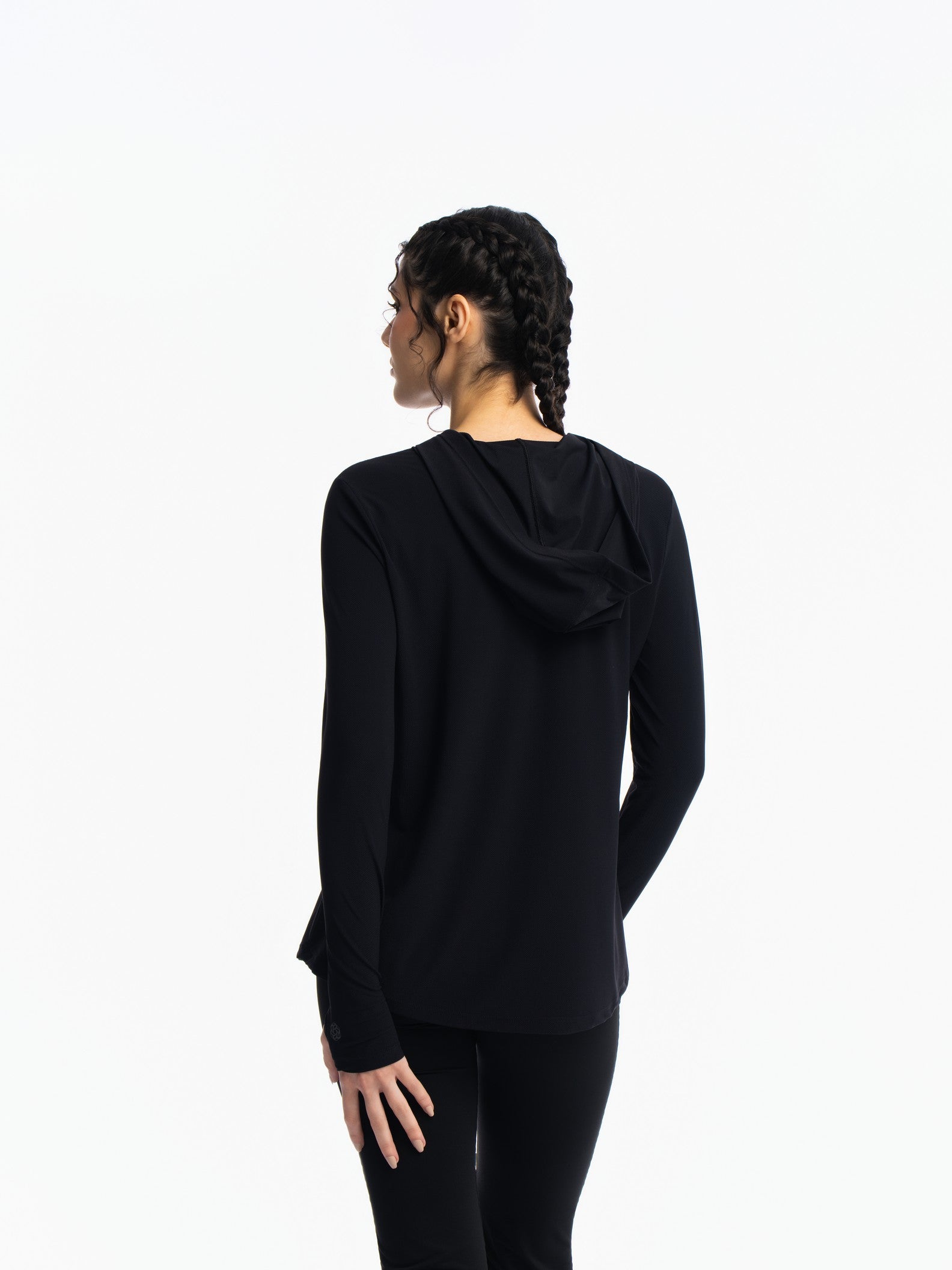 Active Hooded Top - JET BLACK