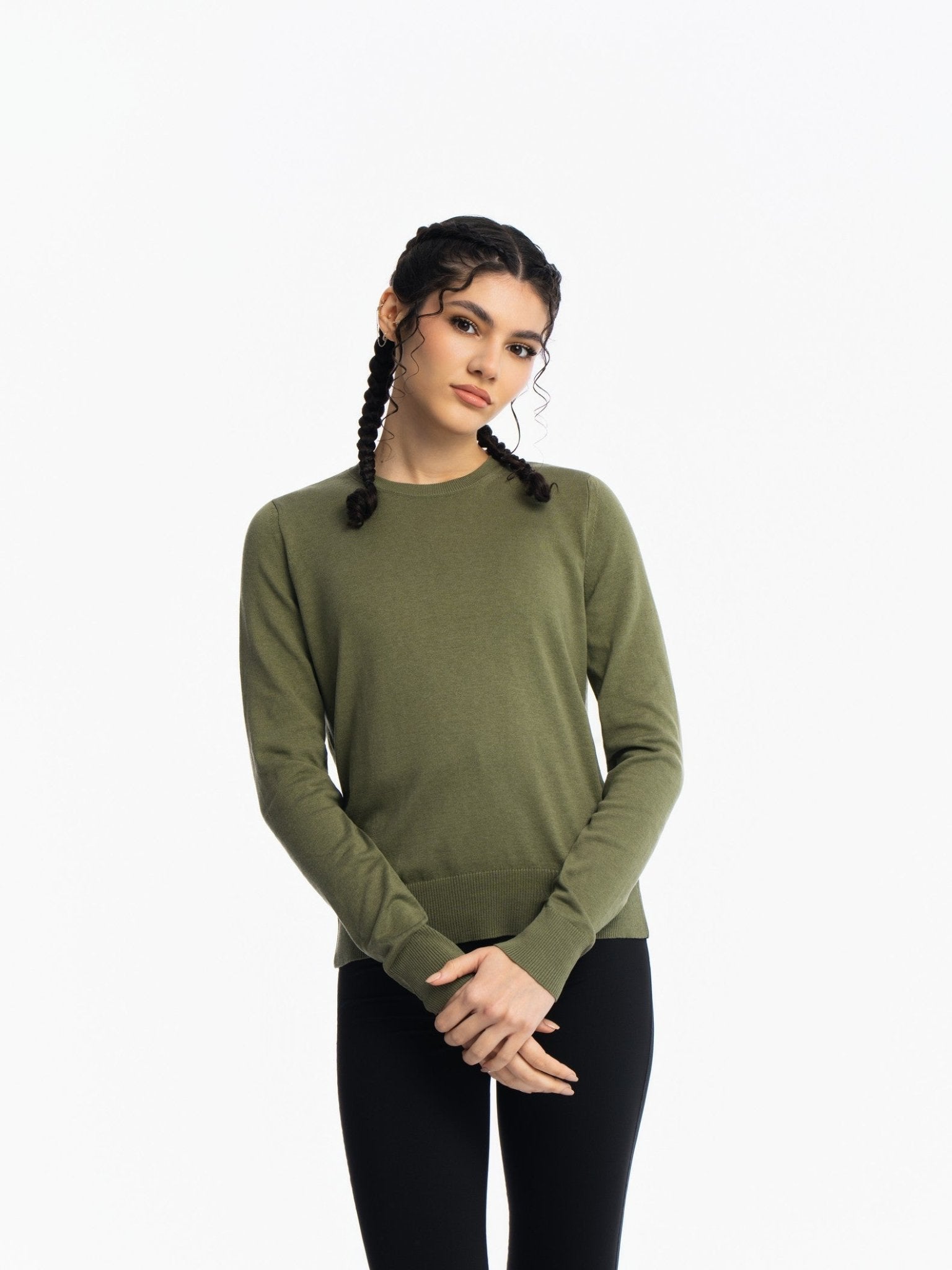 Knitted Sweater - LIGHT GREEN