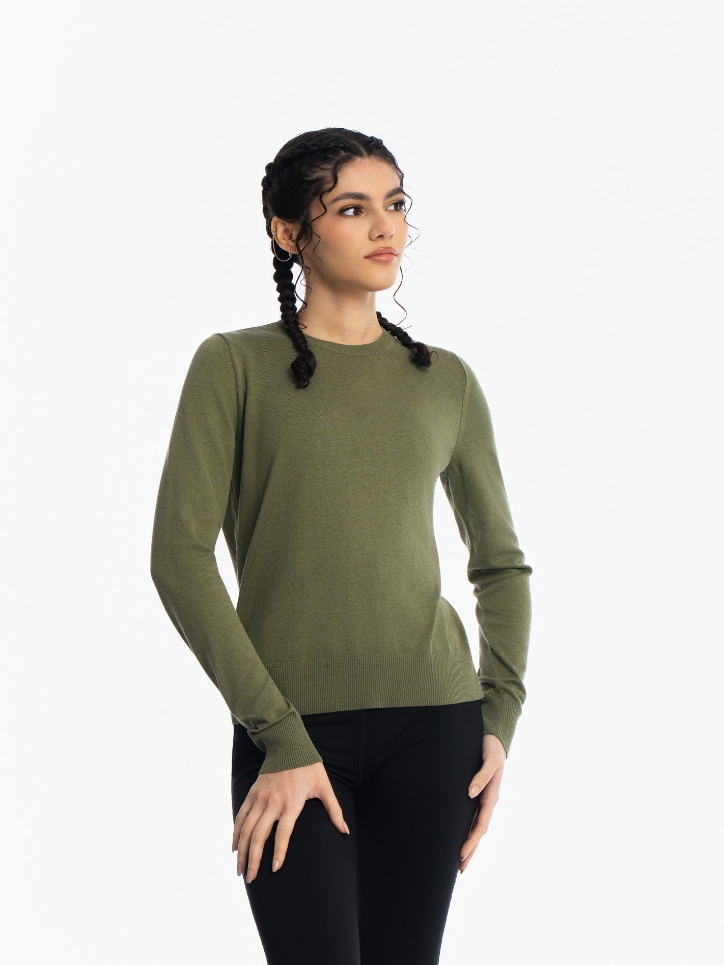 Knitted Sweater - LIGHT GREEN