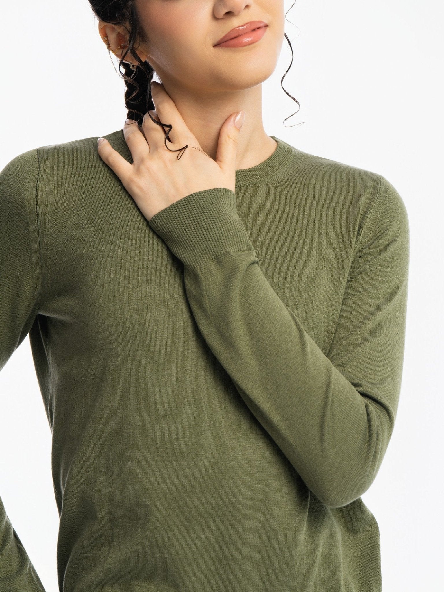 Knitted Sweater - LIGHT GREEN
