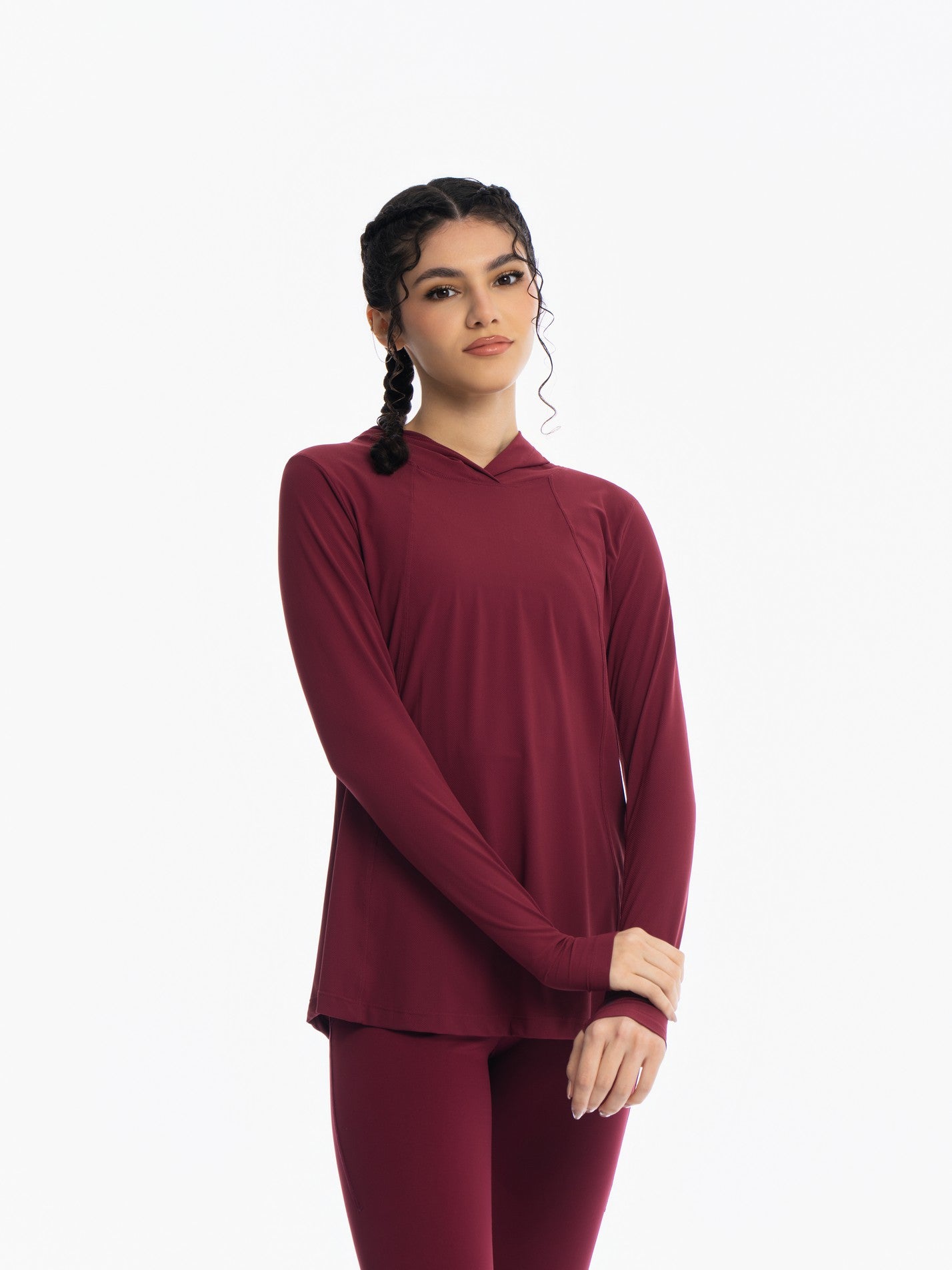 Active Hooded Top - ZINFANDEL