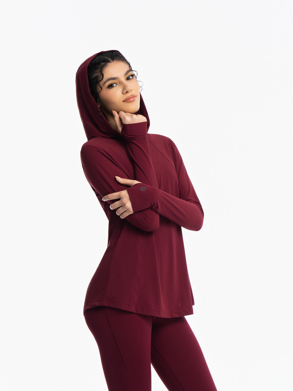 Active Hooded Top - ZINFANDEL