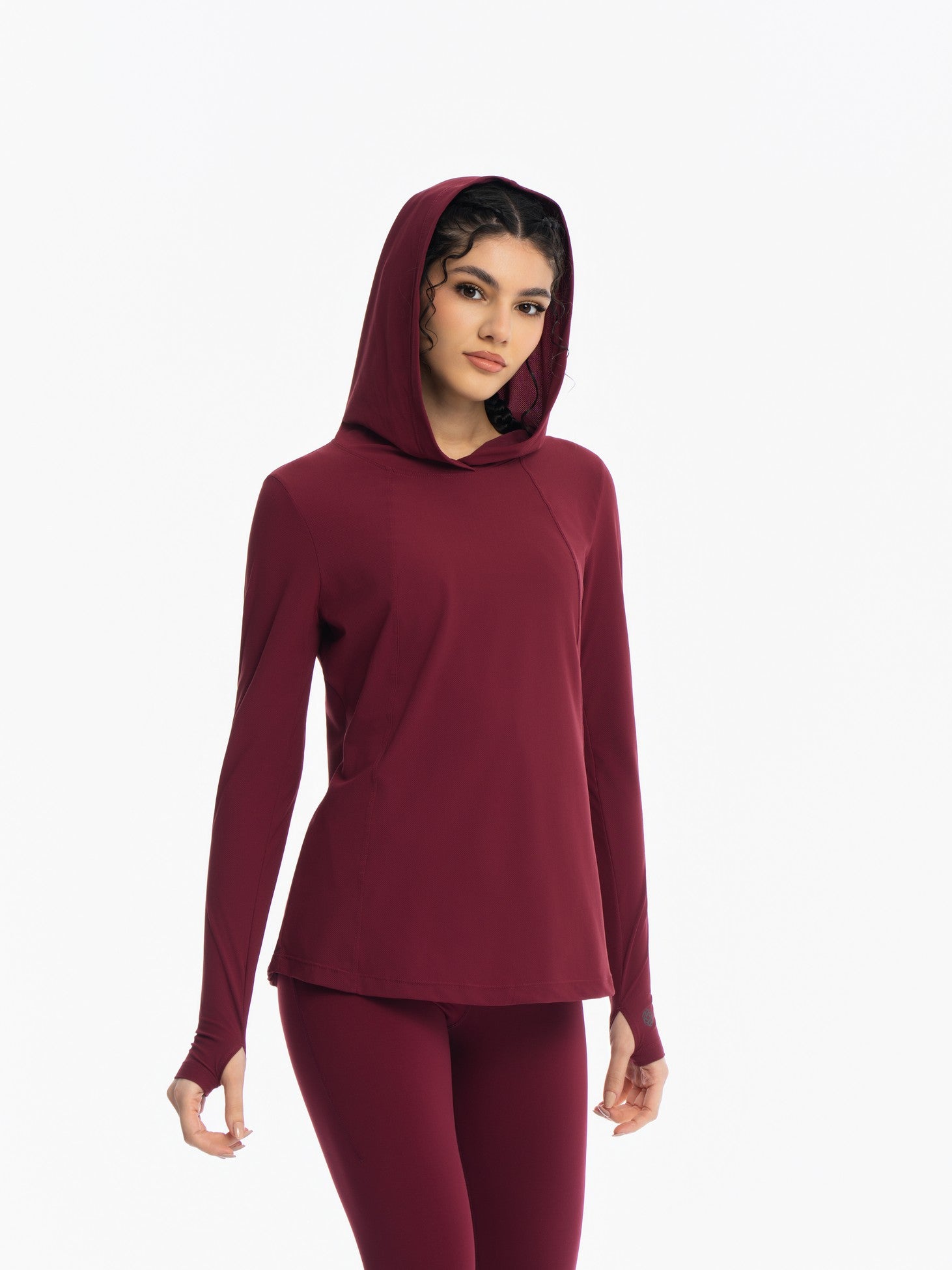 Active Hooded Top - ZINFANDEL