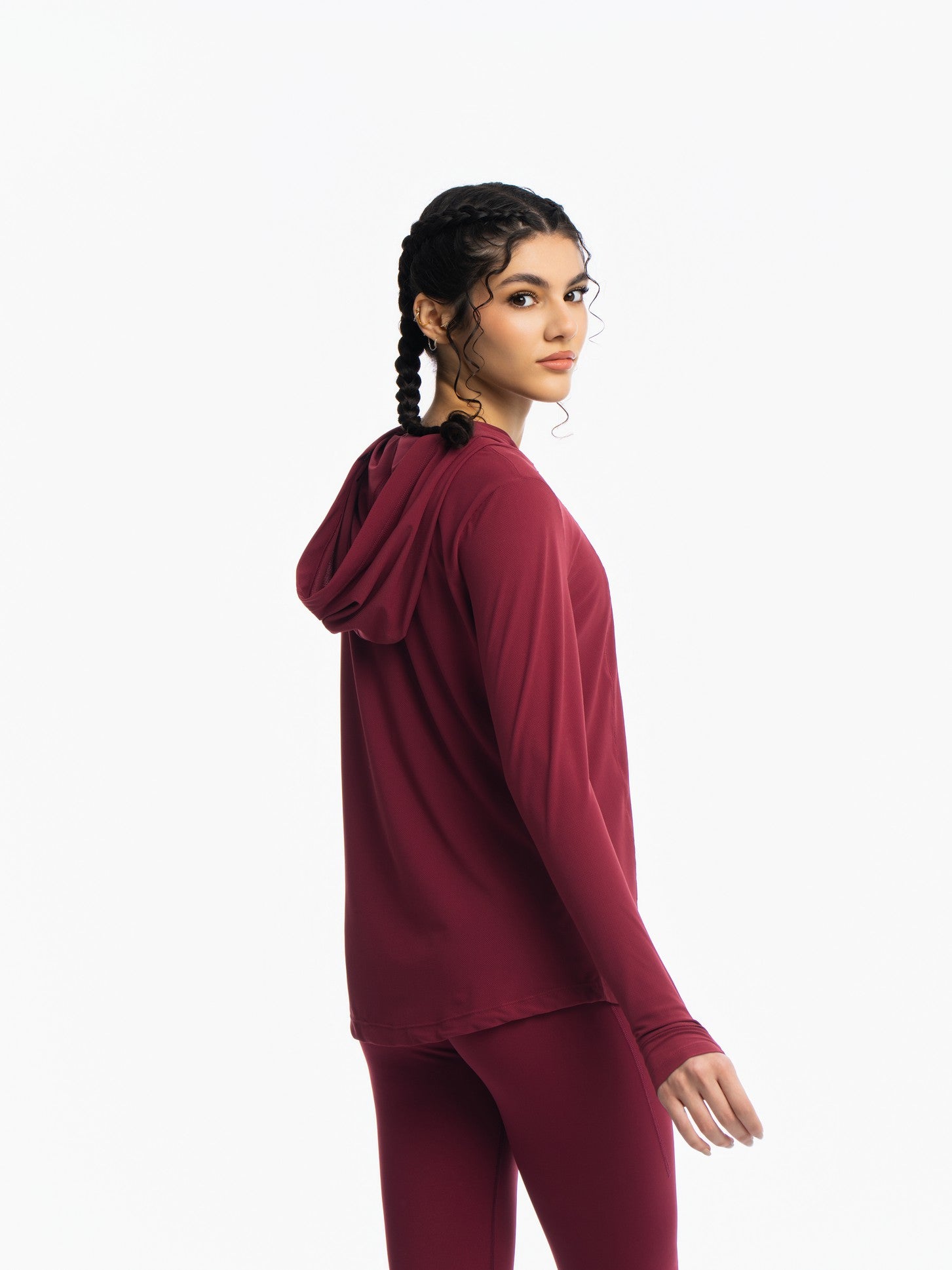 Active Hooded Top - ZINFANDEL