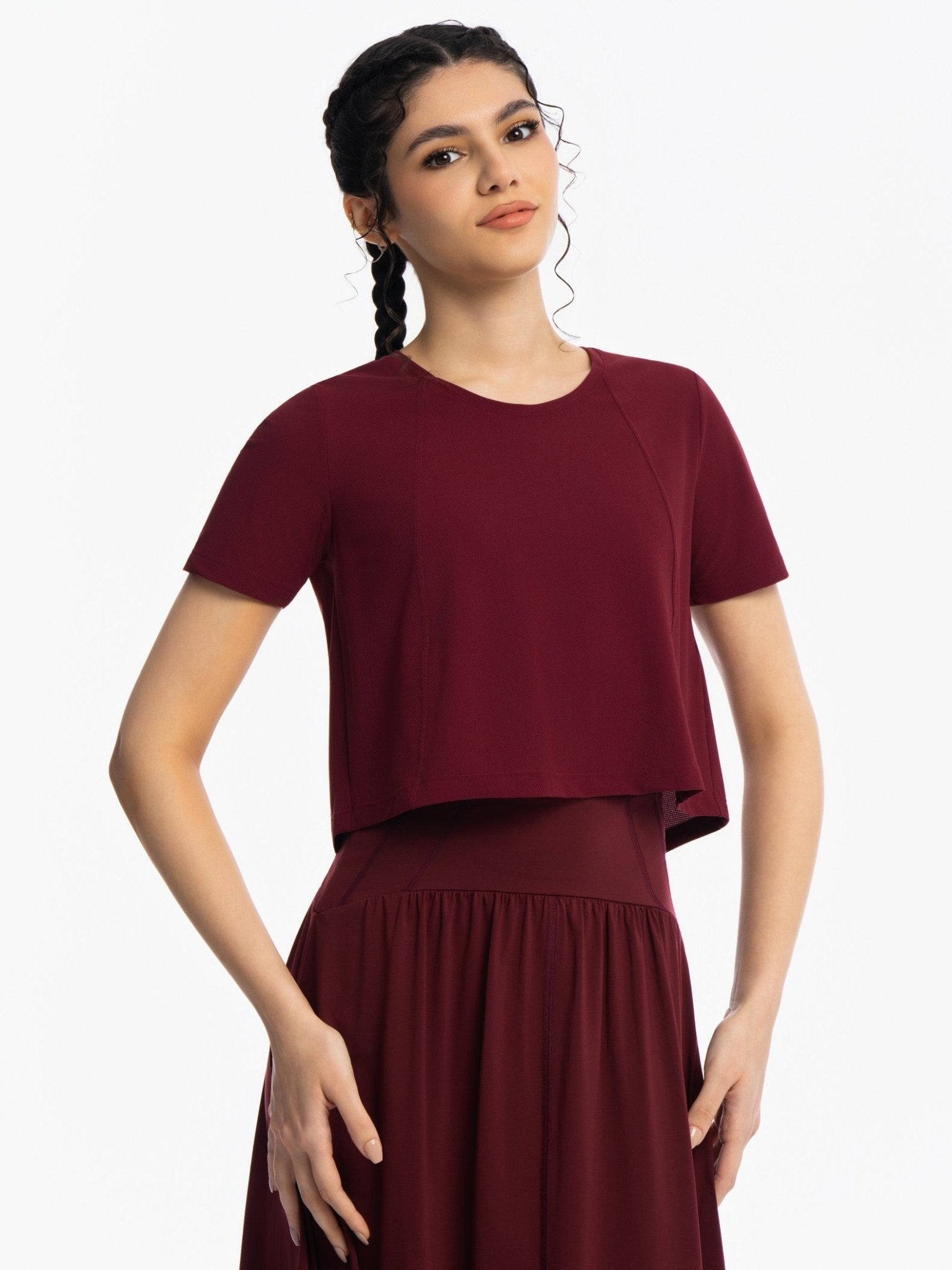 Active Cropped Top - ZINFANDEL