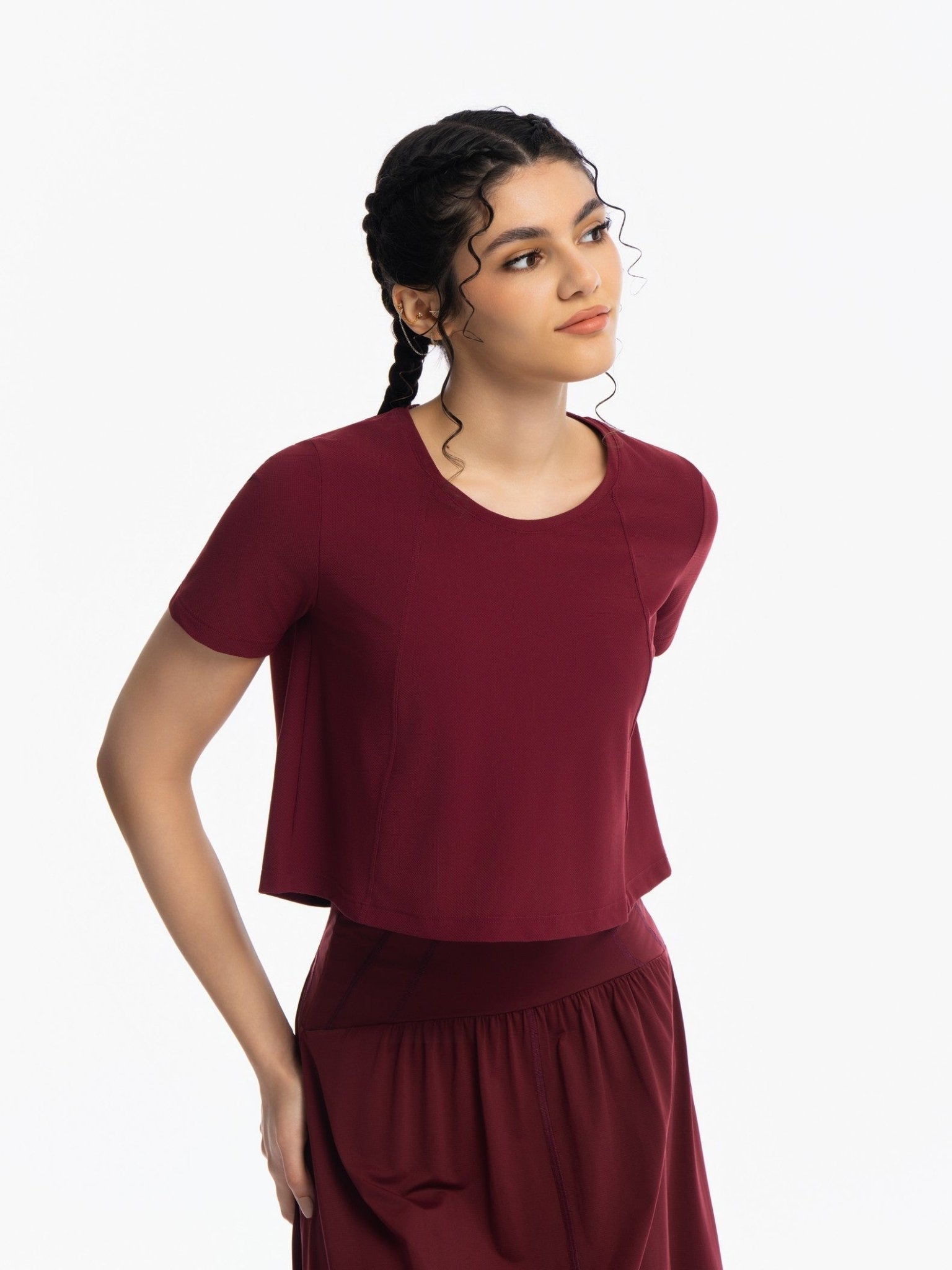 Active Cropped Top - ZINFANDEL