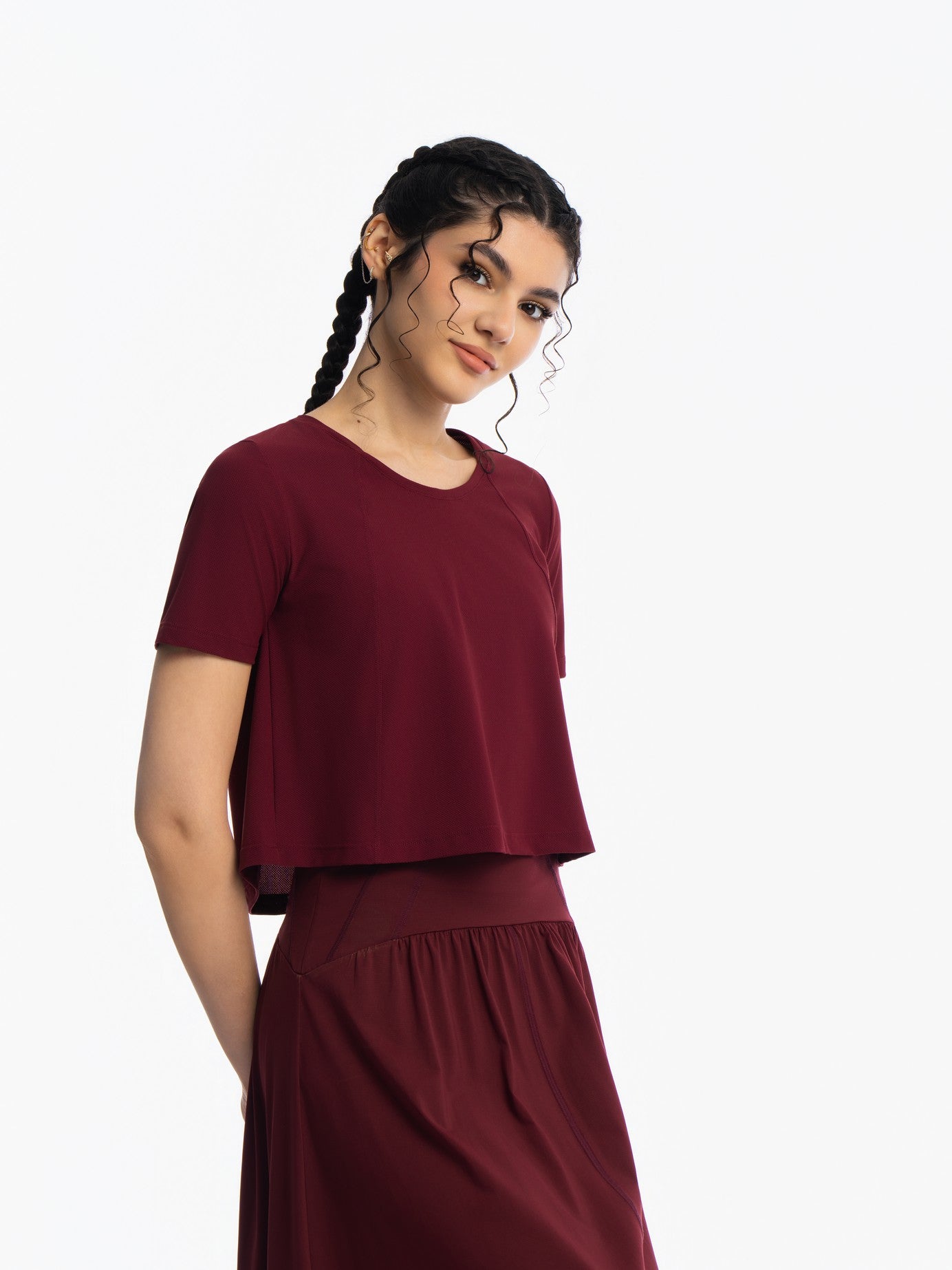 Active Cropped Top - ZINFANDEL