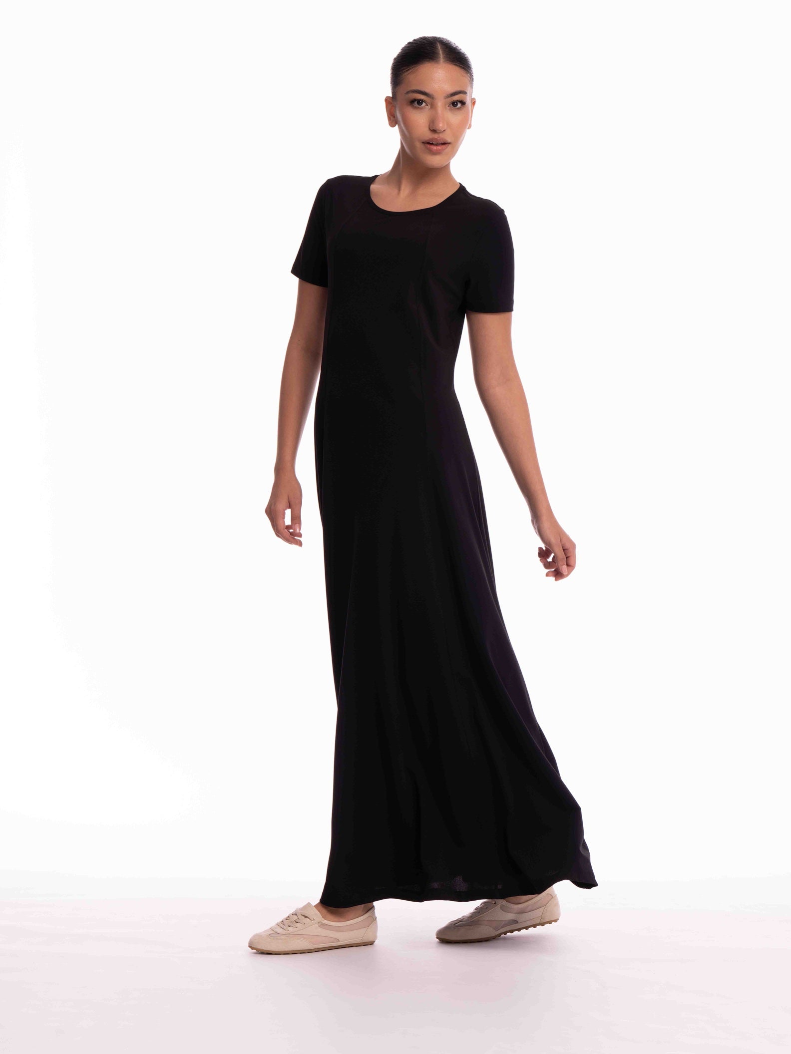 Active Short Sleeve Dress - JET BLACK