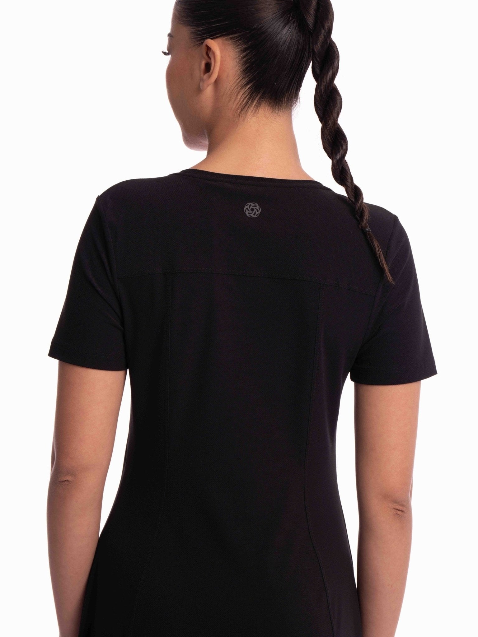 Active Short Sleeve Dress - JET BLACK