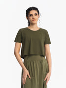 Active Cropped Top - IVY GREEN