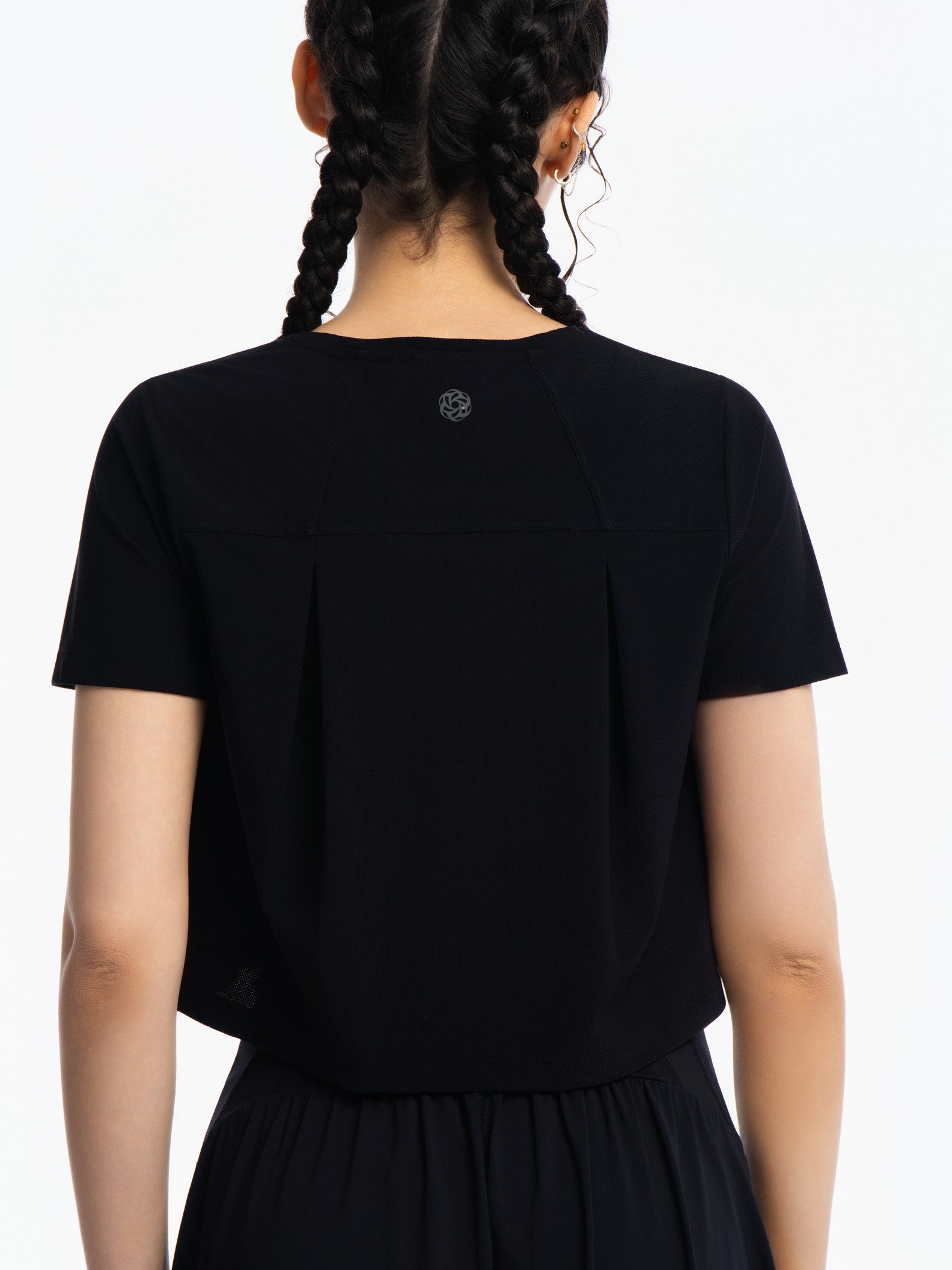 Active Cropped Top - JET BLACK