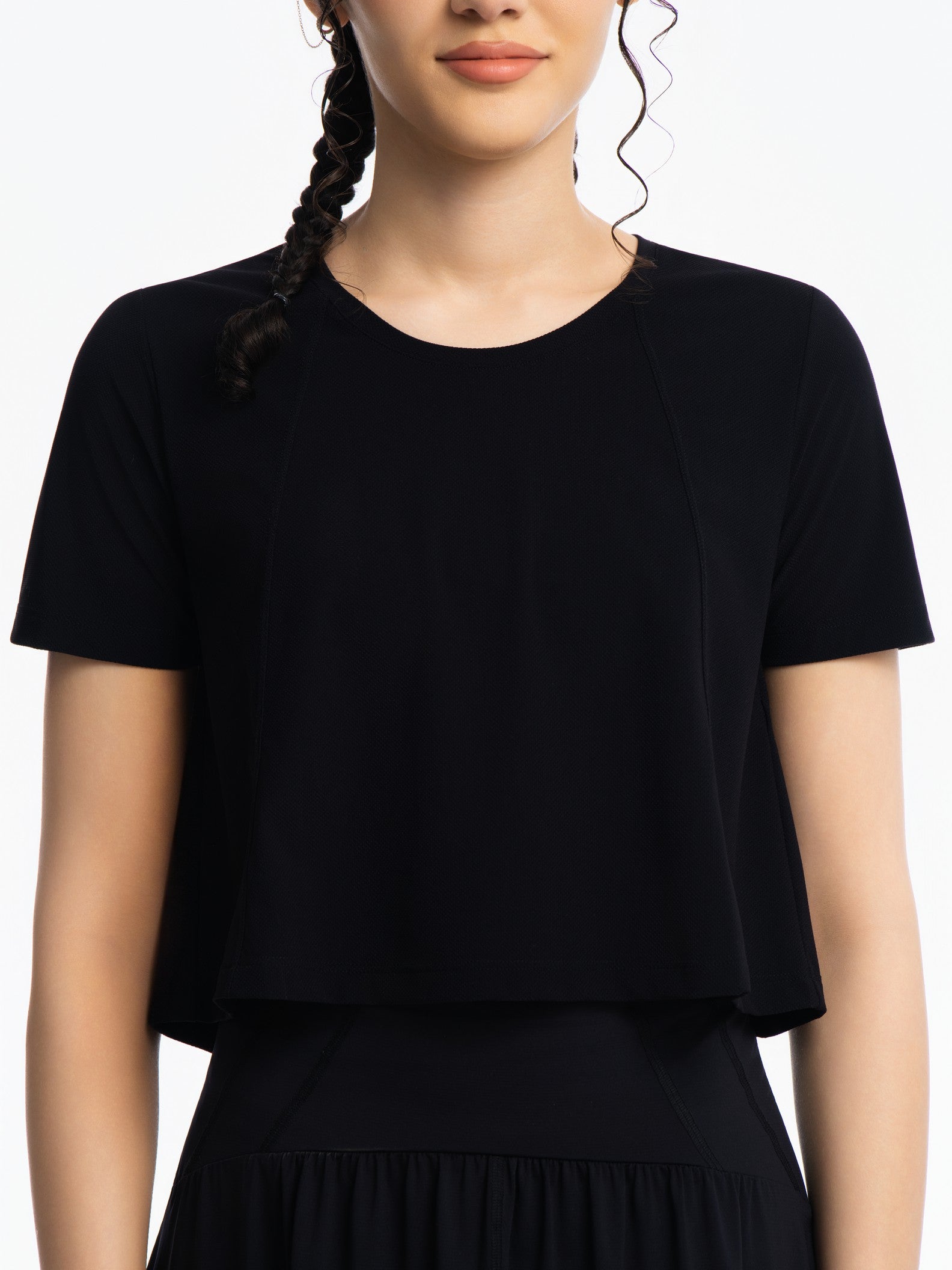 Active Cropped Top - JET BLACK