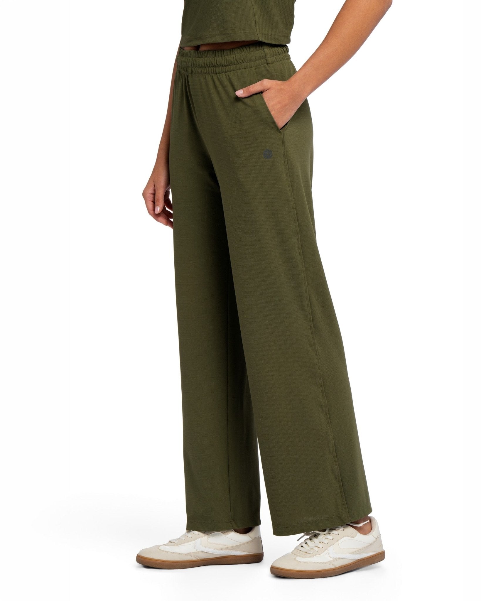 Active Wide Leg Pants - IVY GREEN