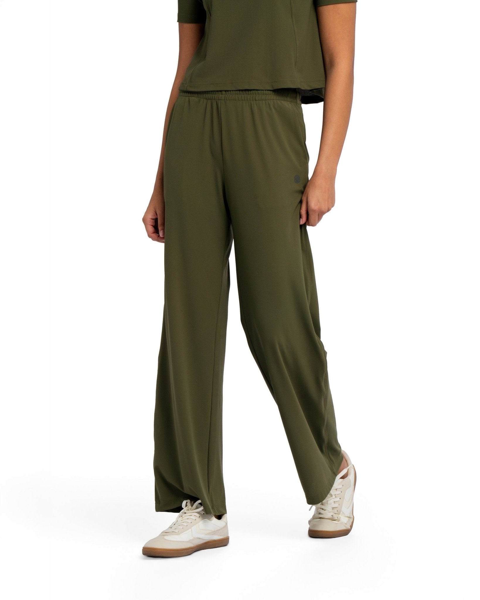 Active Wide Leg Pants - IVY GREEN