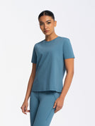 Active Short Sleeve Top - BLUE STONE