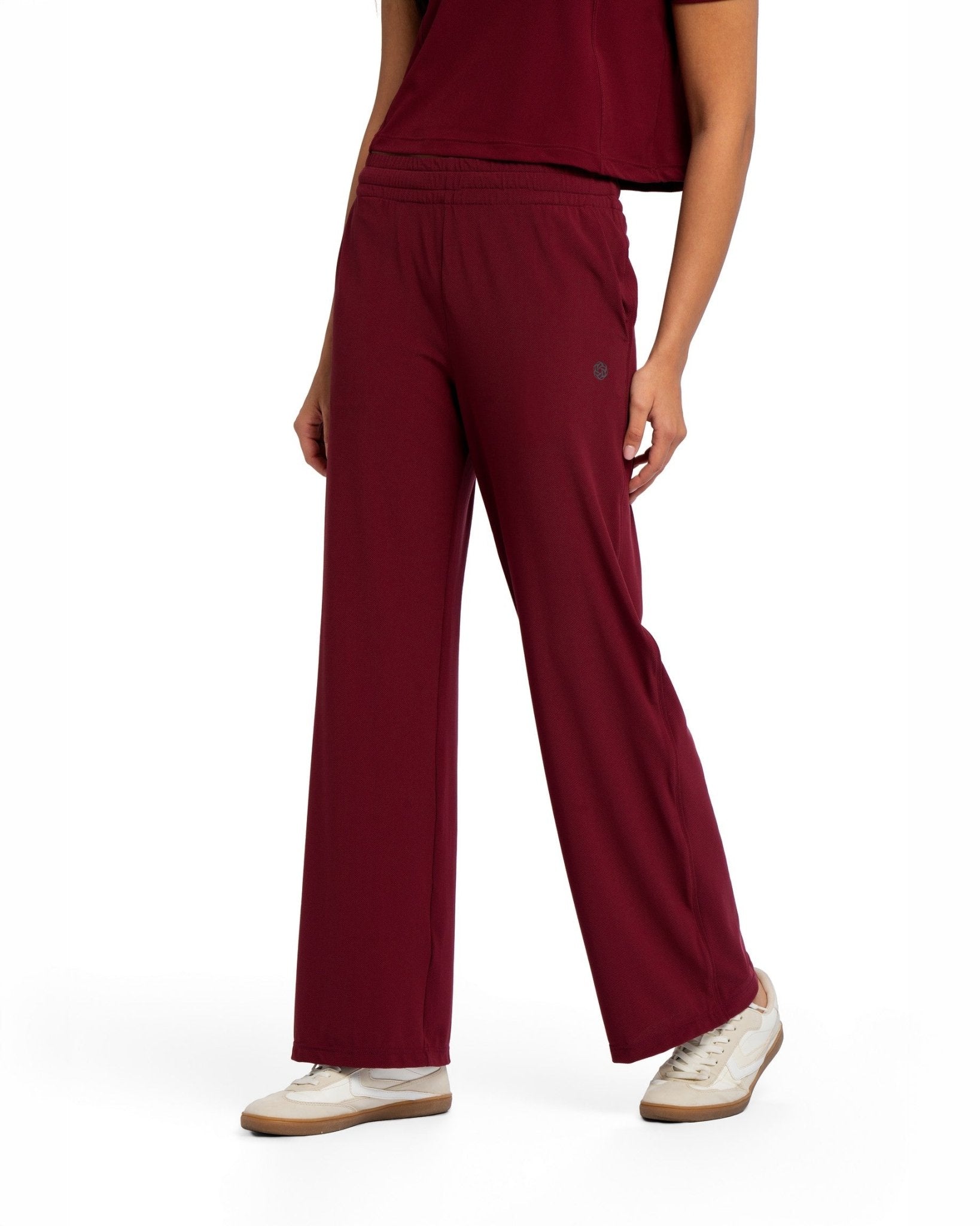 Active Wide Leg Pants - ZINFANDEL