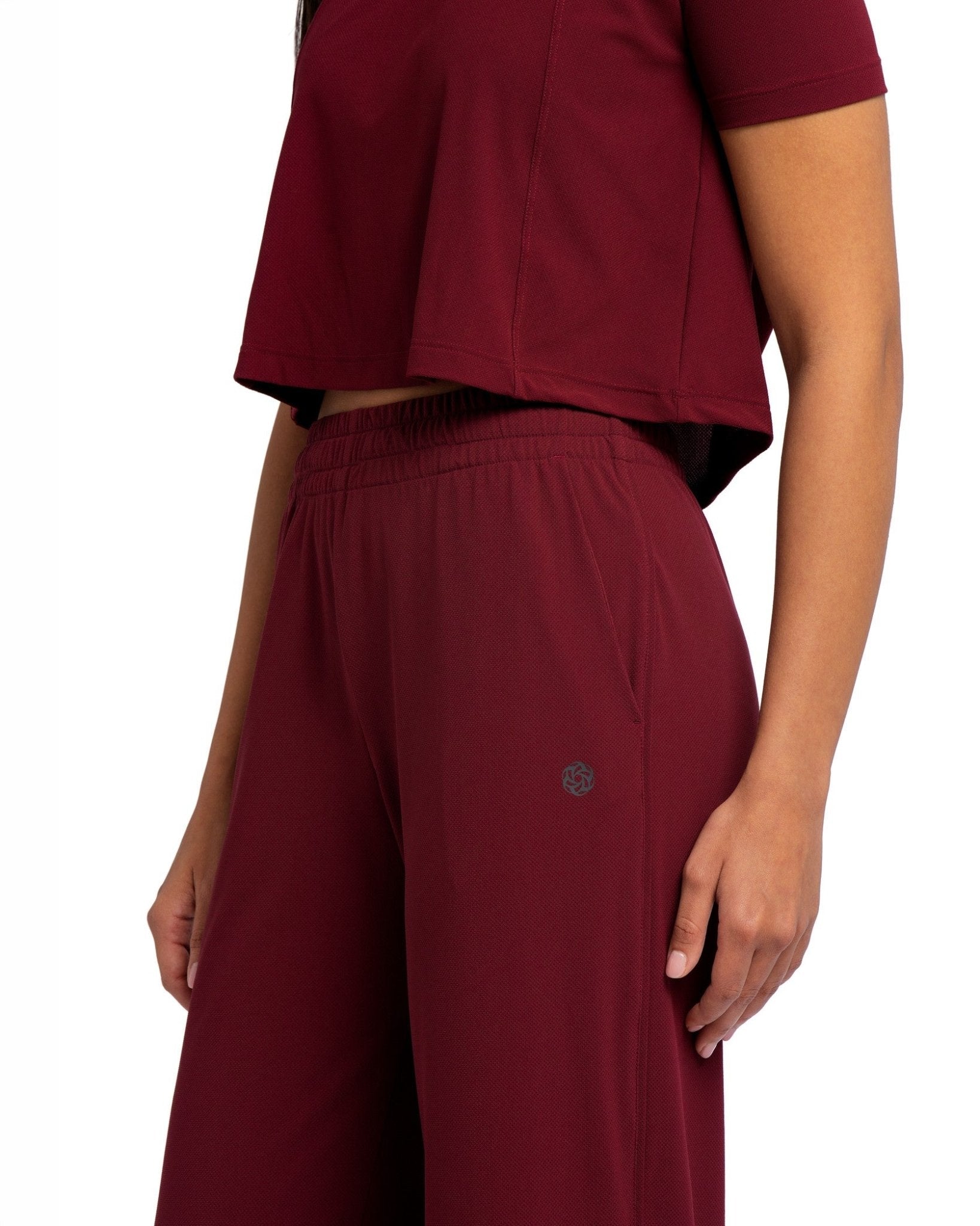 Active Wide Leg Pants - ZINFANDEL