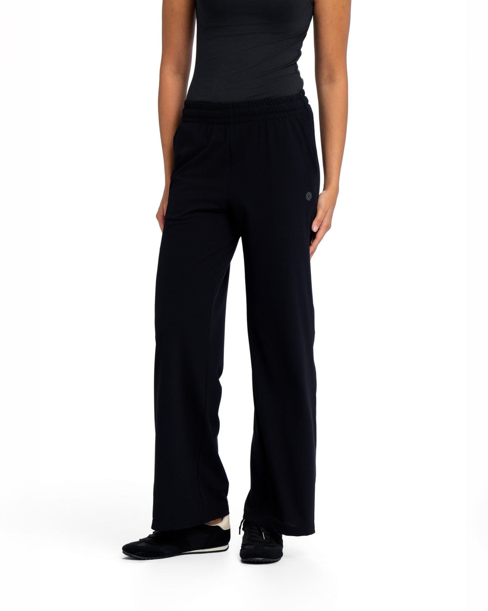 Active Wide Leg Pants - JET BLACK