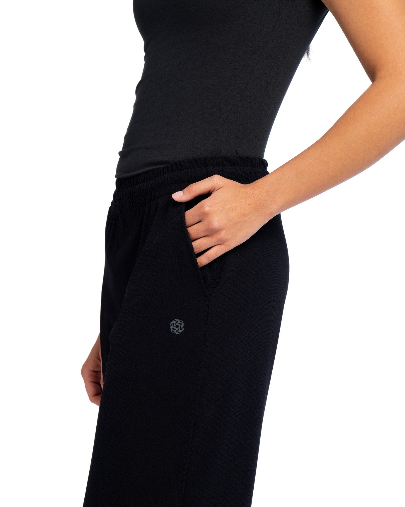 Active Wide Leg Pants - JET BLACK
