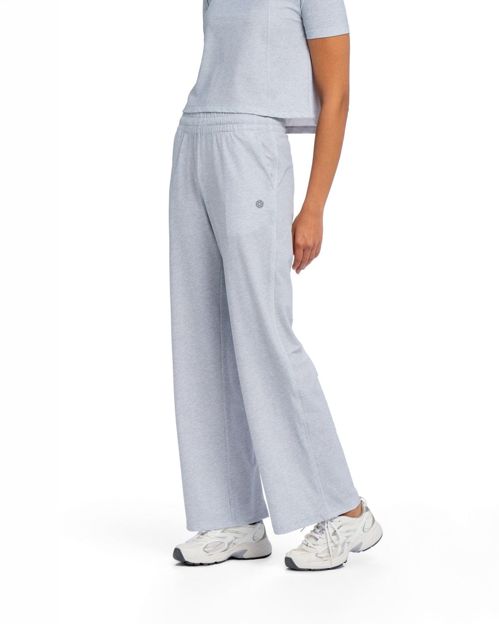 Active Wide Leg Pants - HEATHER GREY
