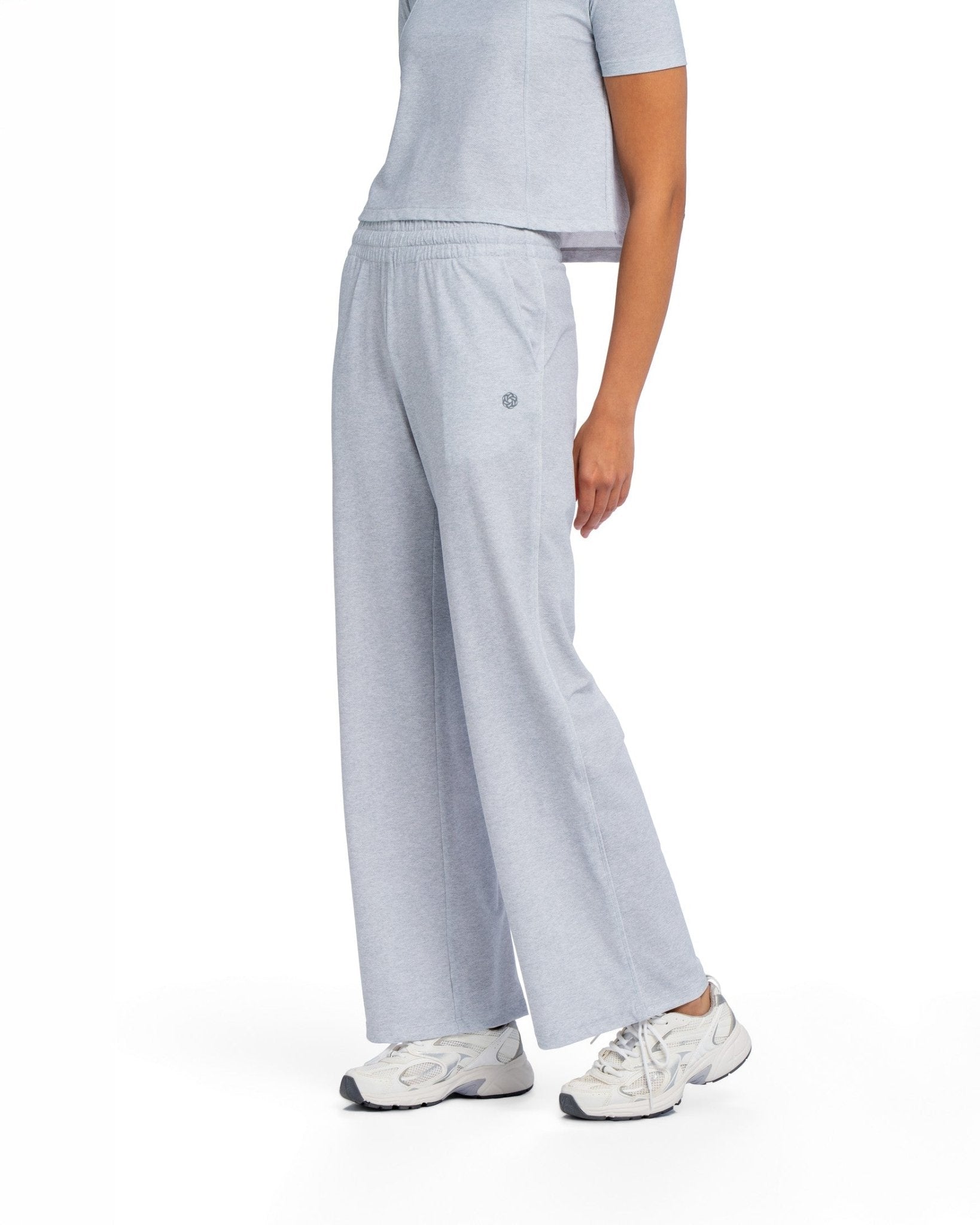 Active Wide Leg Pants - HEATHER GREY