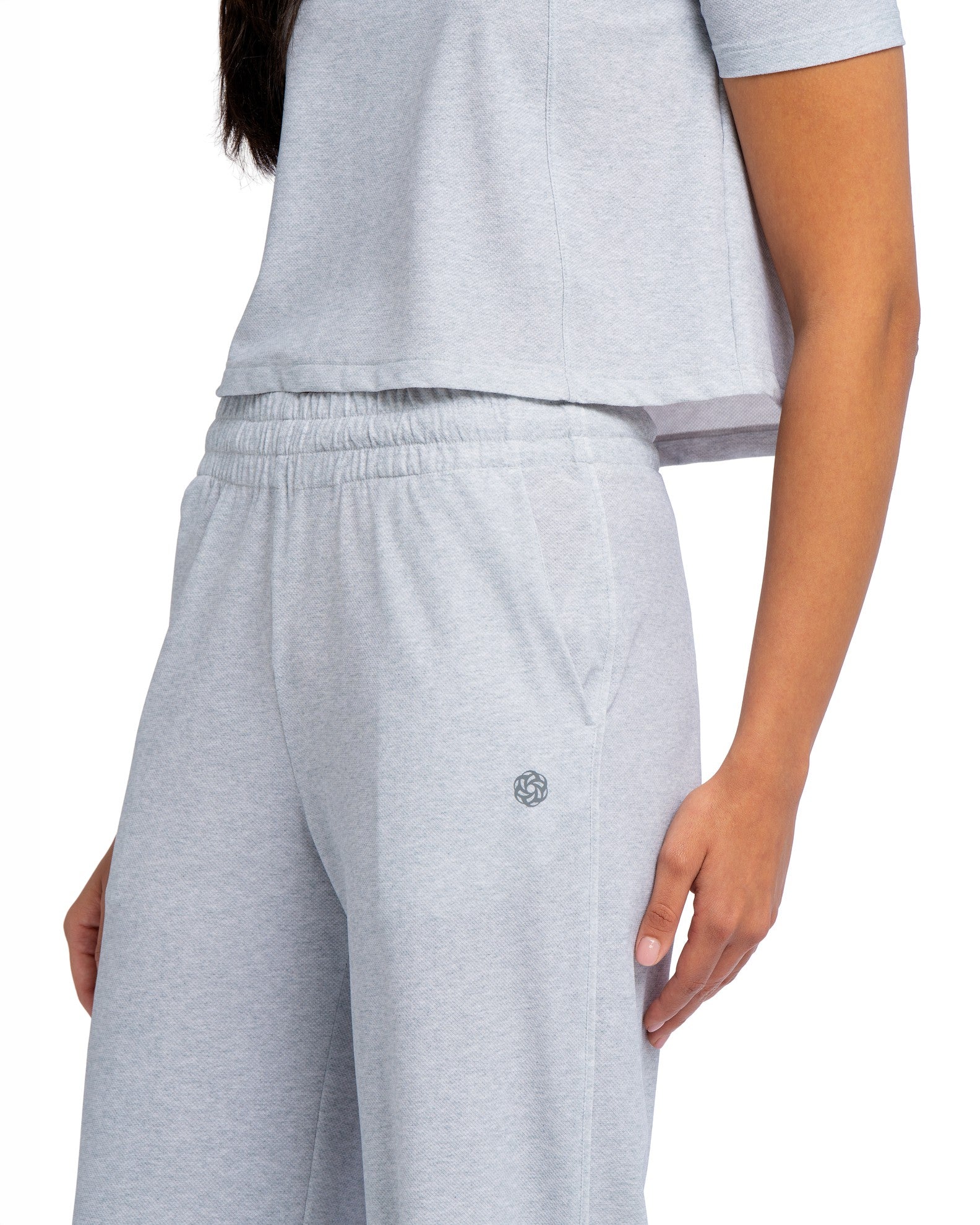 Active Wide Leg Pants - HEATHER GREY