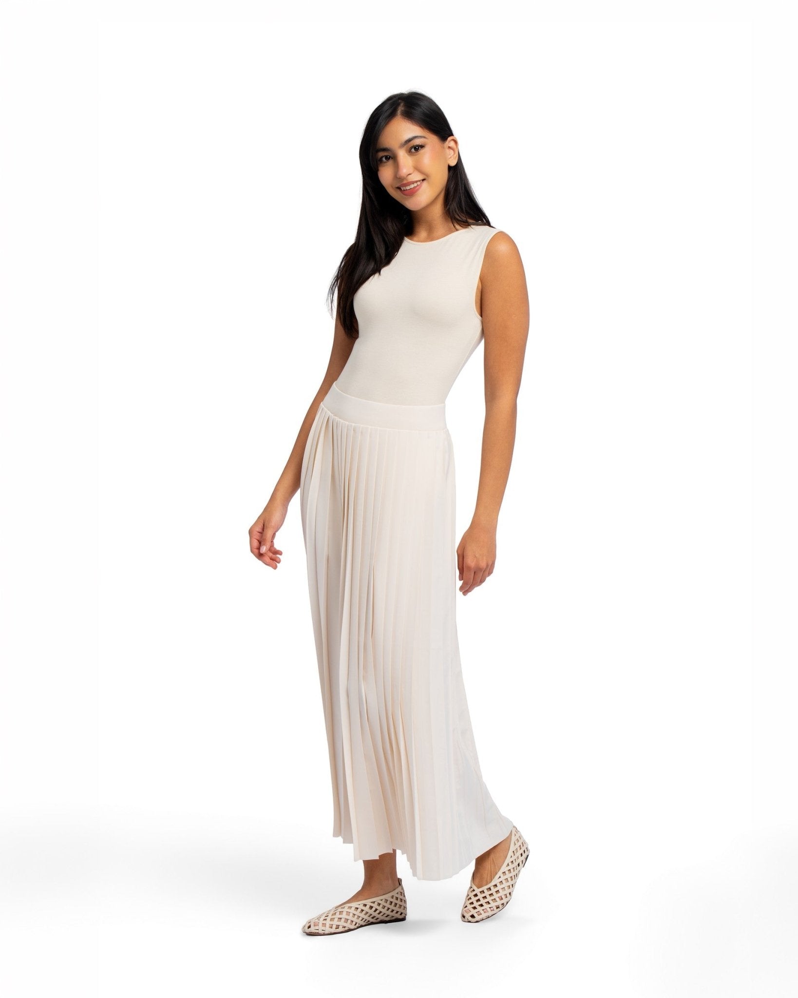 Pleated Skirt - STONE GREY