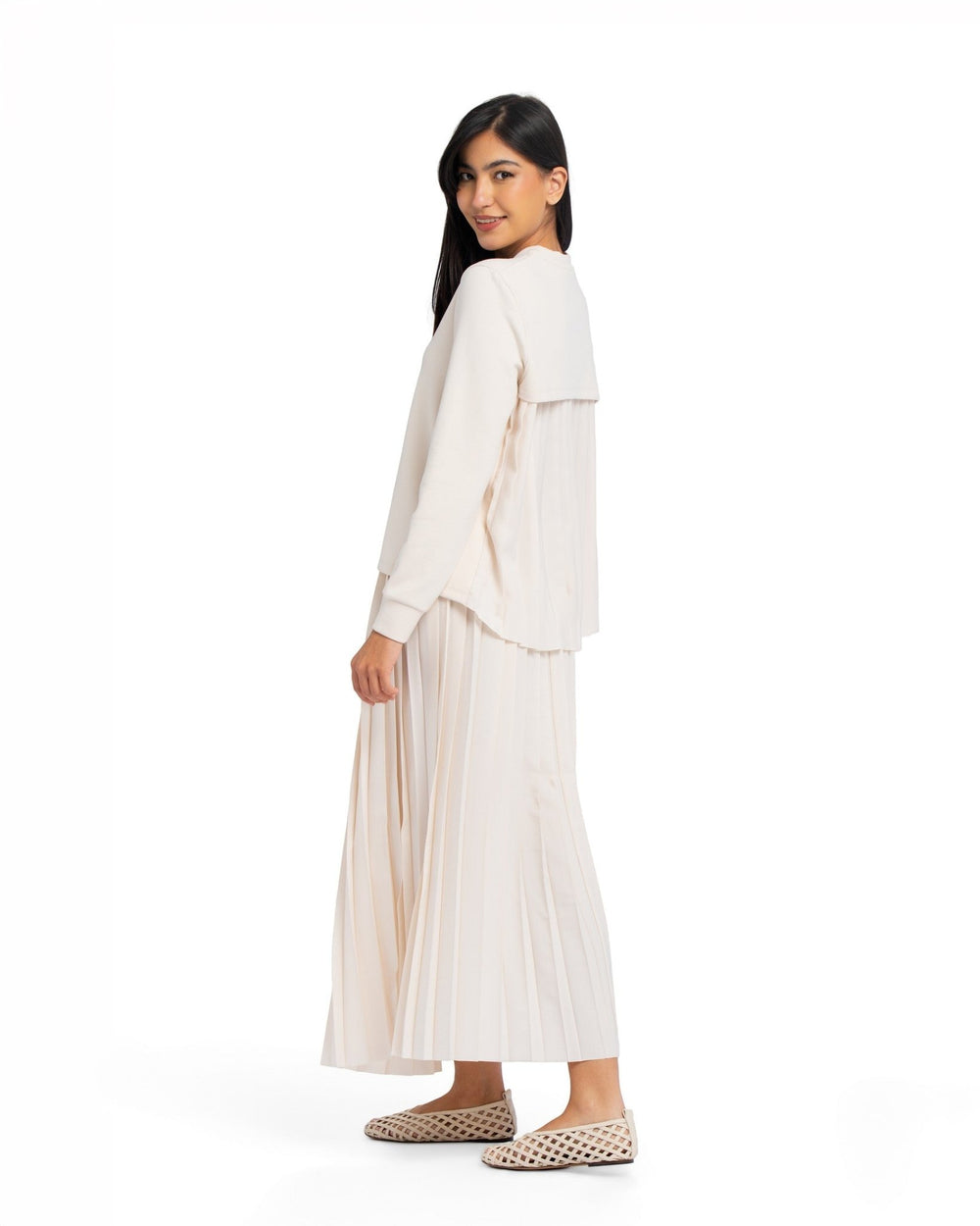 Pleated Skirt - STONE GREY