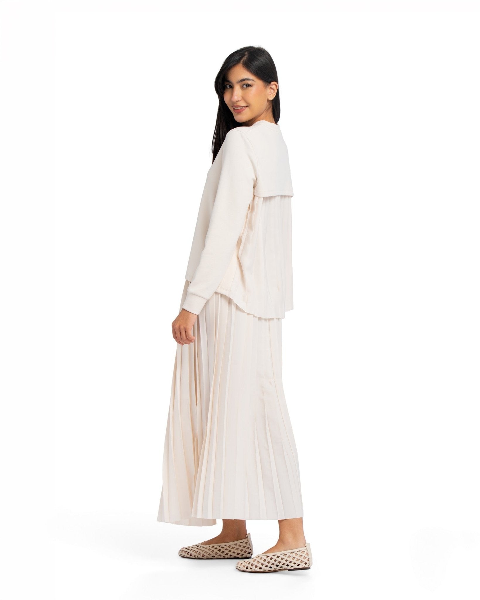 Pleated Skirt - STONE GREY
