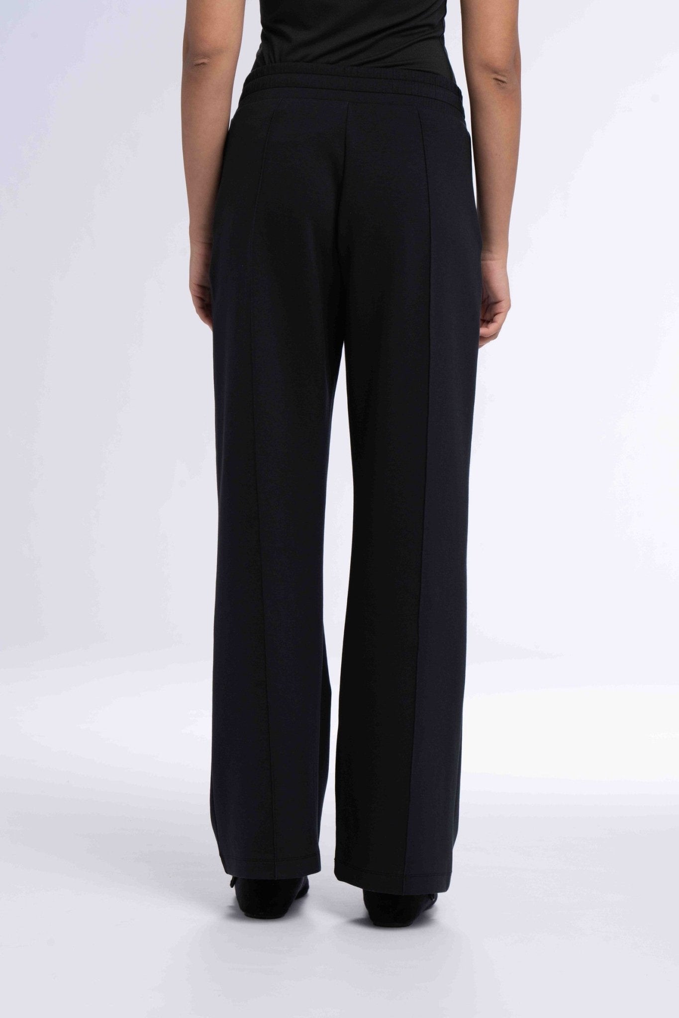 Elasticated Straight Leg Pants - SEASONAL BLACK