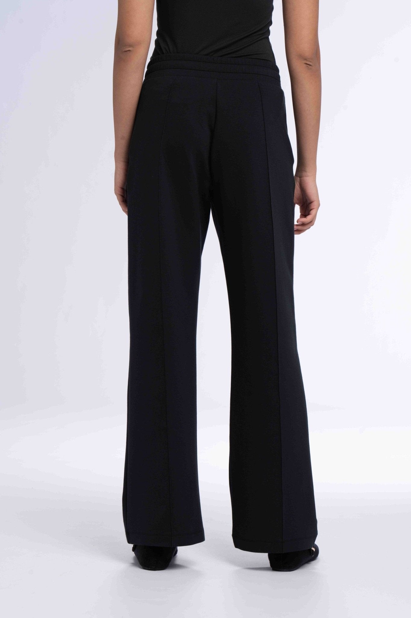 Elasticated Straight Leg Pants - SEASONAL BLACK