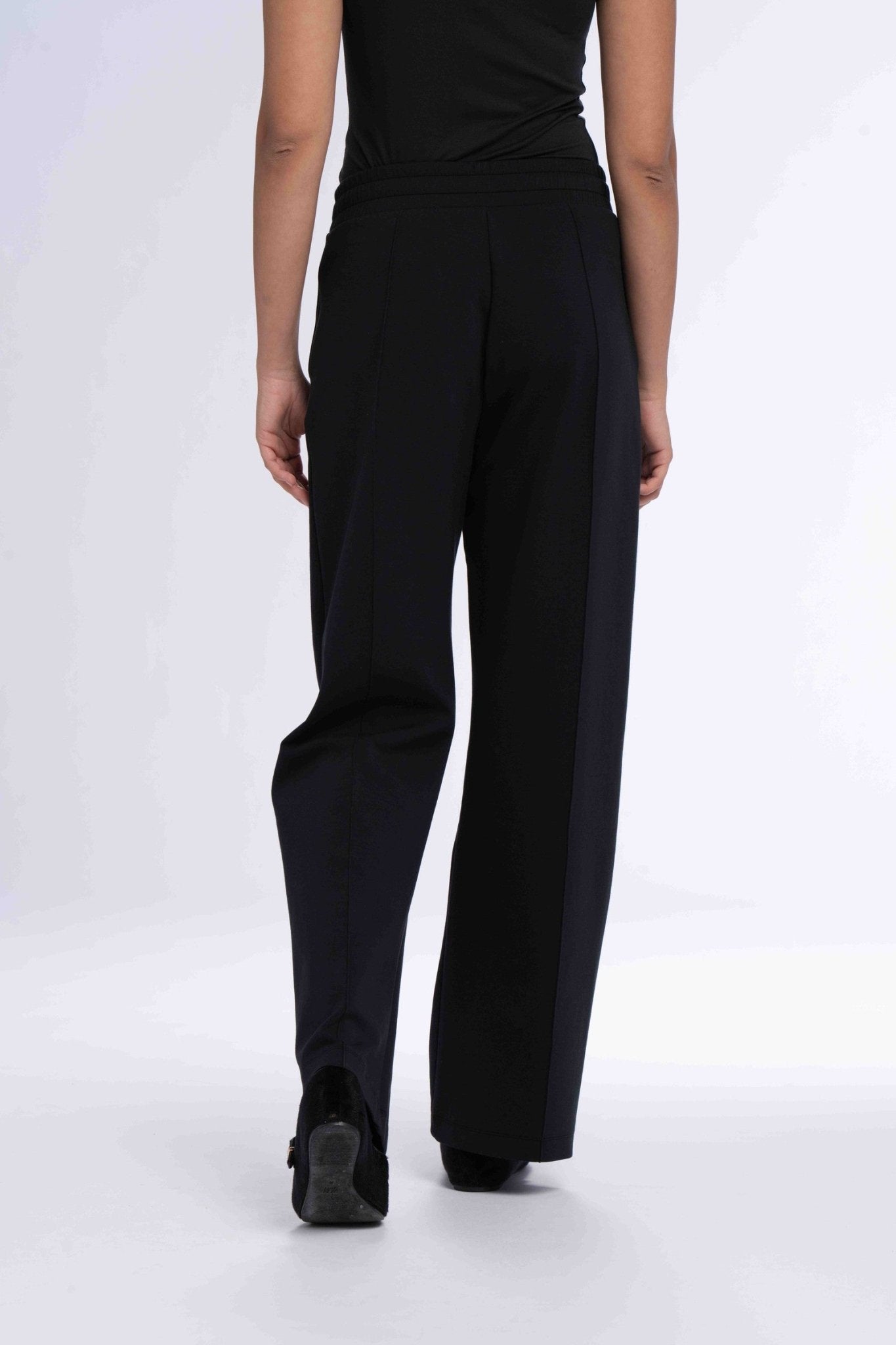 Elasticated Straight Leg Pants - SEASONAL BLACK