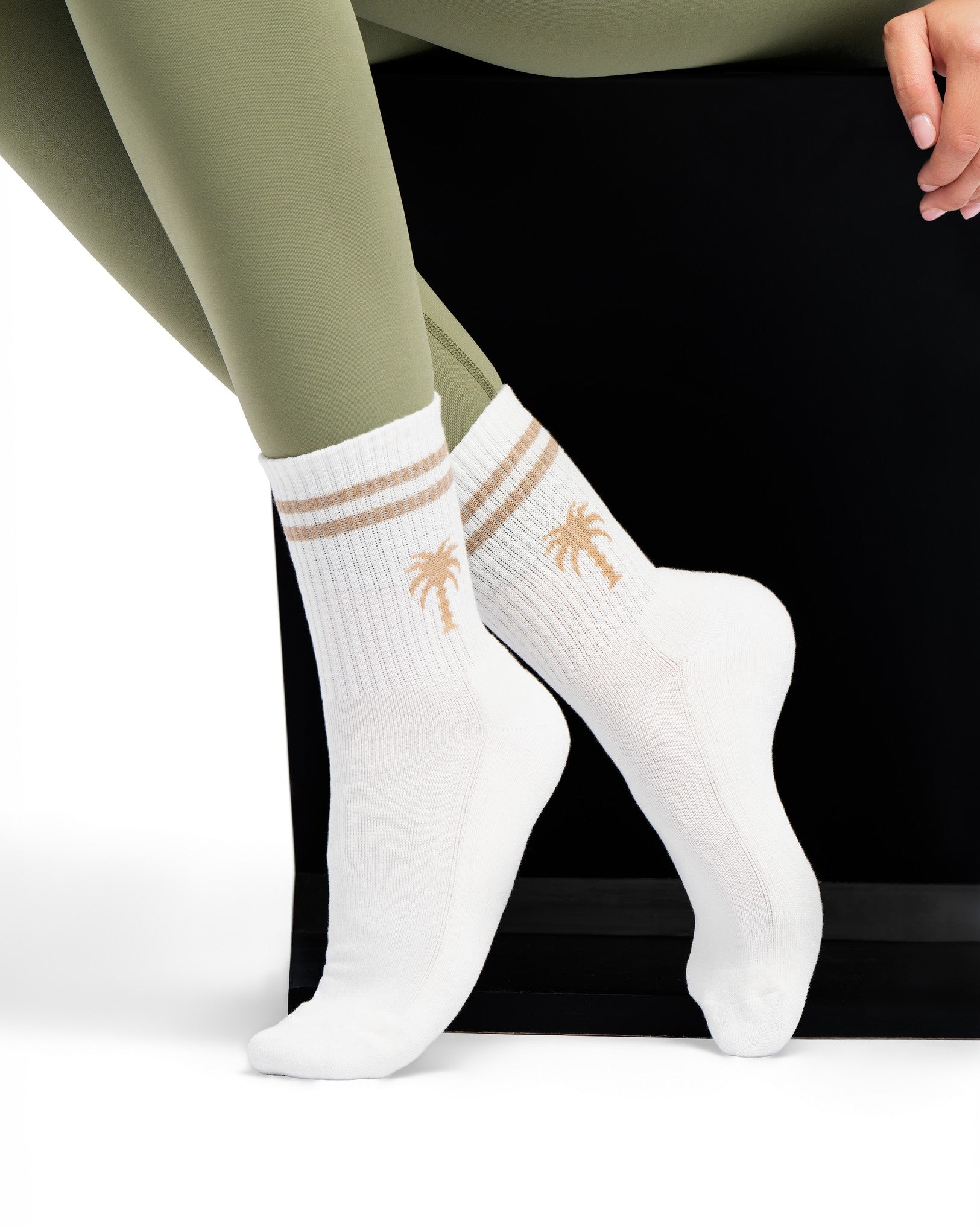 Gym Socks Pack of 2 (Grey Palm + White Logo)