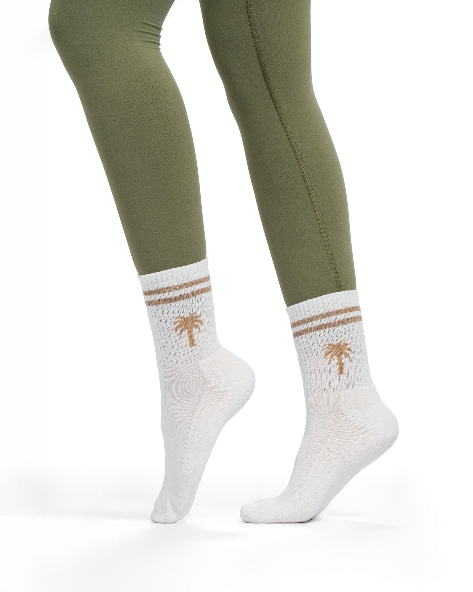 Gym Socks Pack of 2 (Grey Palm + White Logo)