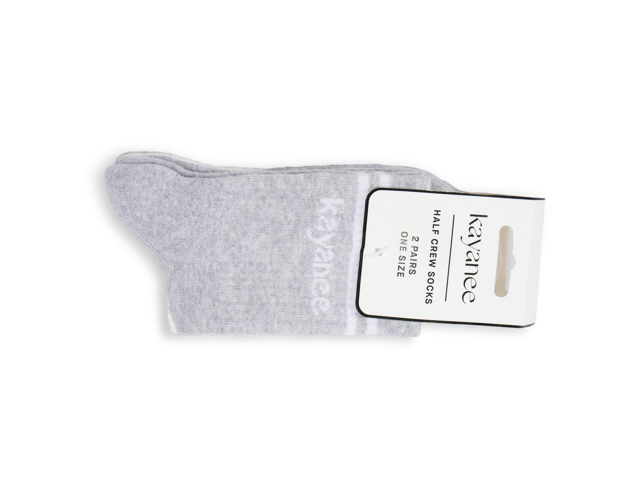 Gym Socks Pack of 2 (White Palm + Grey Logo)