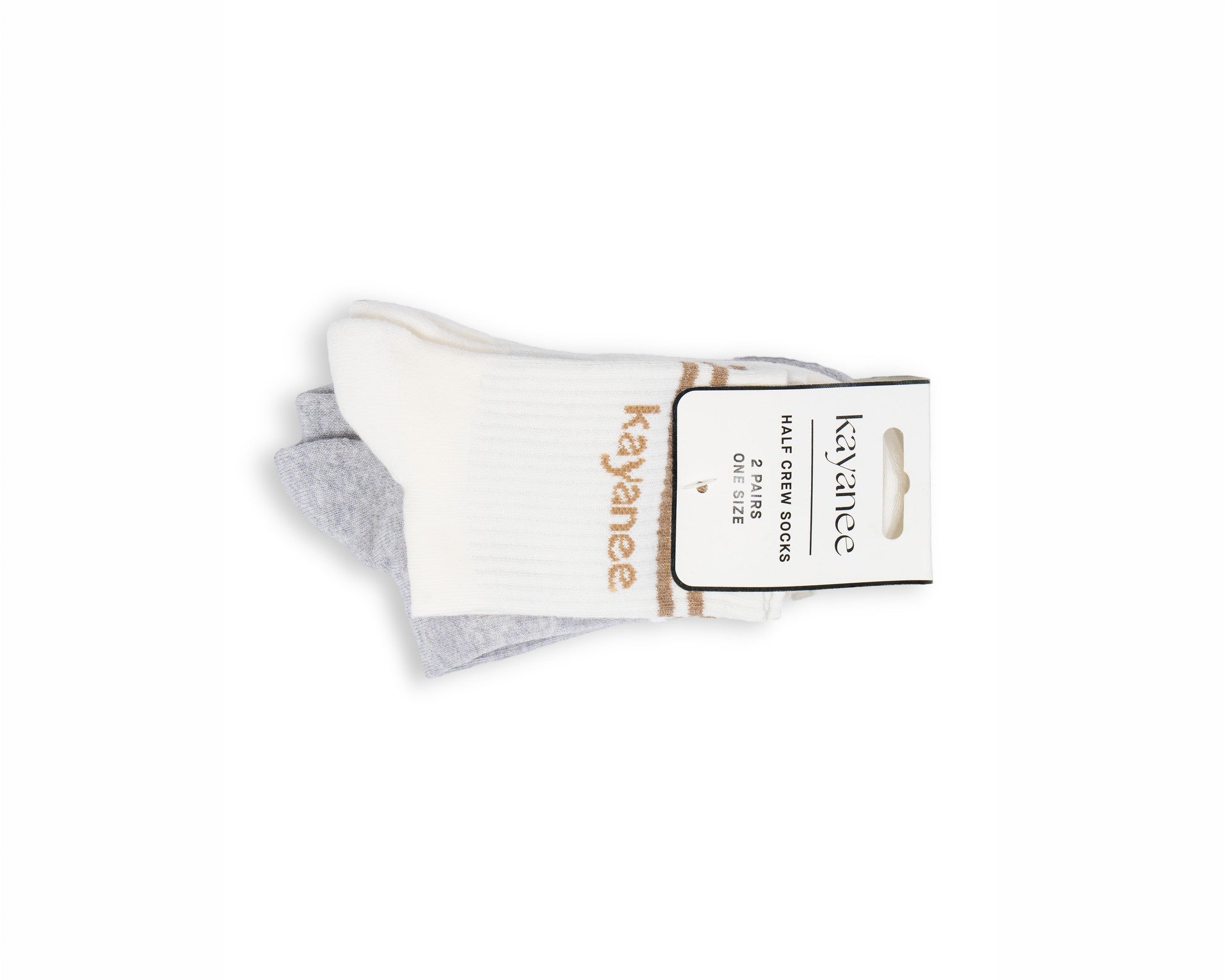 Gym Socks Pack of 2 (Grey Palm + White Logo)