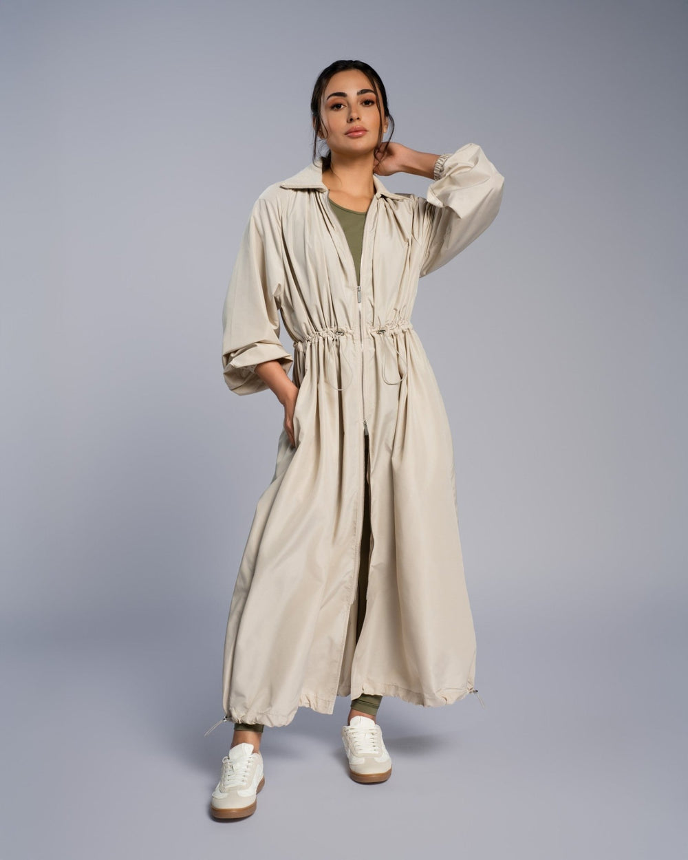 Rib Collar Parka - SEASONAL BEIGE