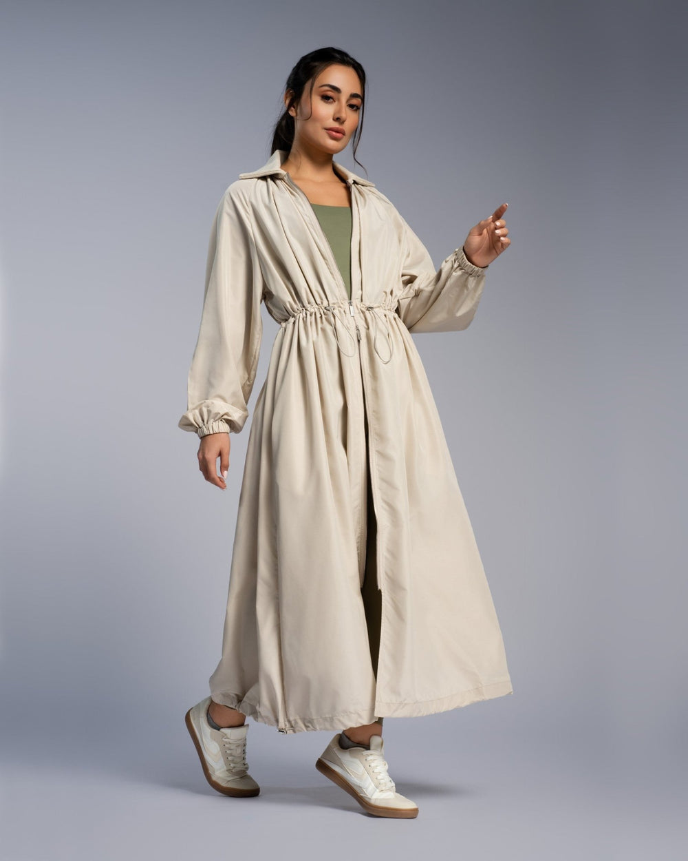 Rib Collar Parka - SEASONAL BEIGE