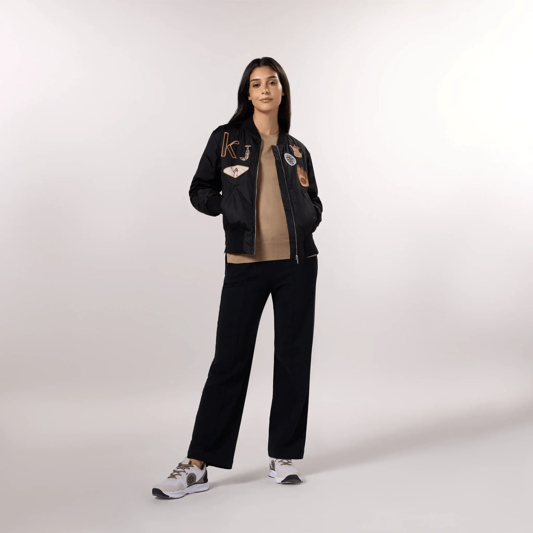 Badges Bomber Jacket - SEASONAL BLACK