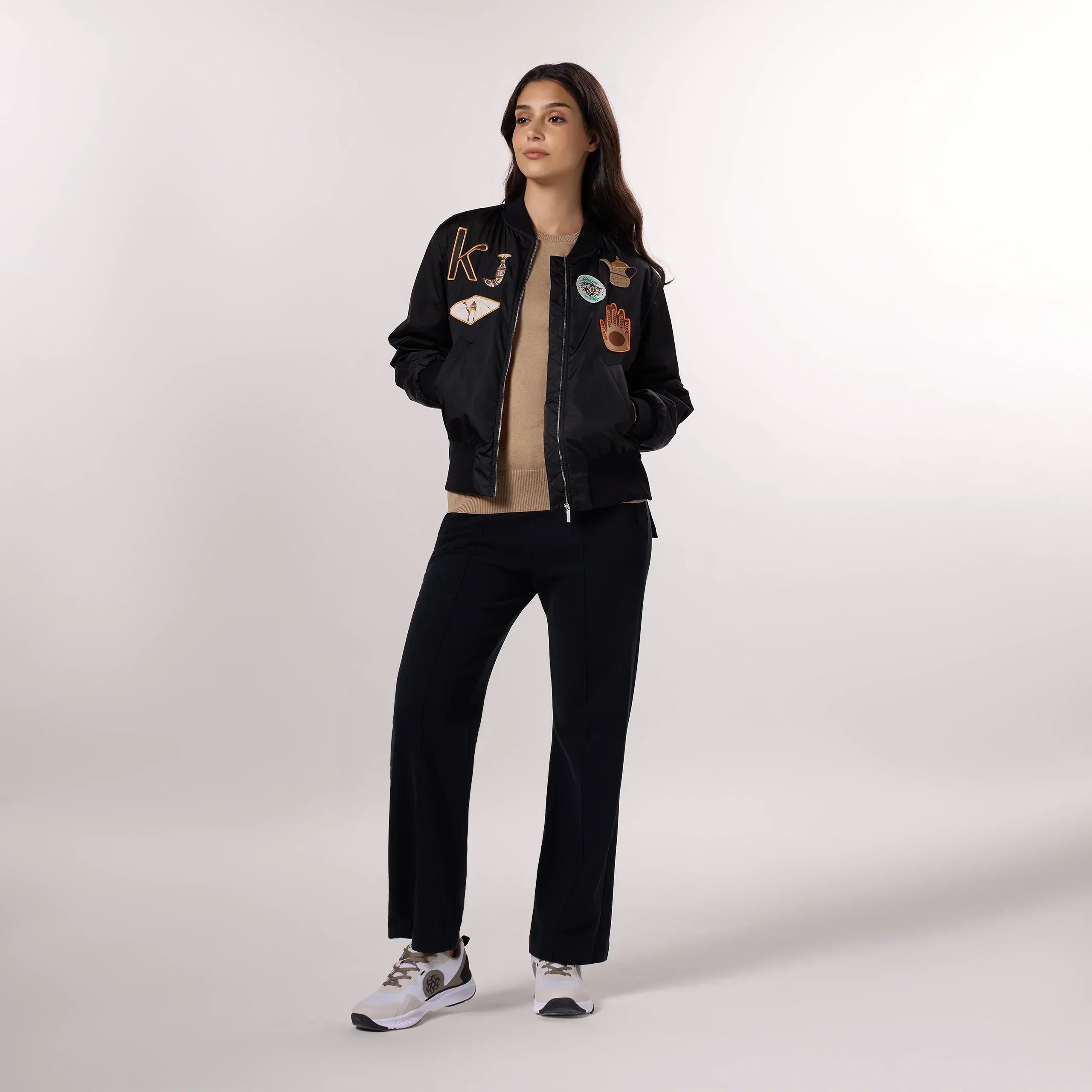 Badges Bomber Jacket - SEASONAL BLACK