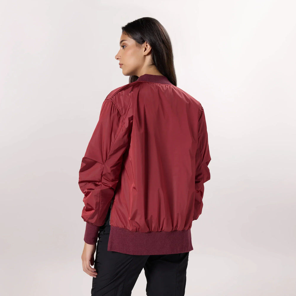 Badges Bomber Jacket - SEASONAL DARK RED