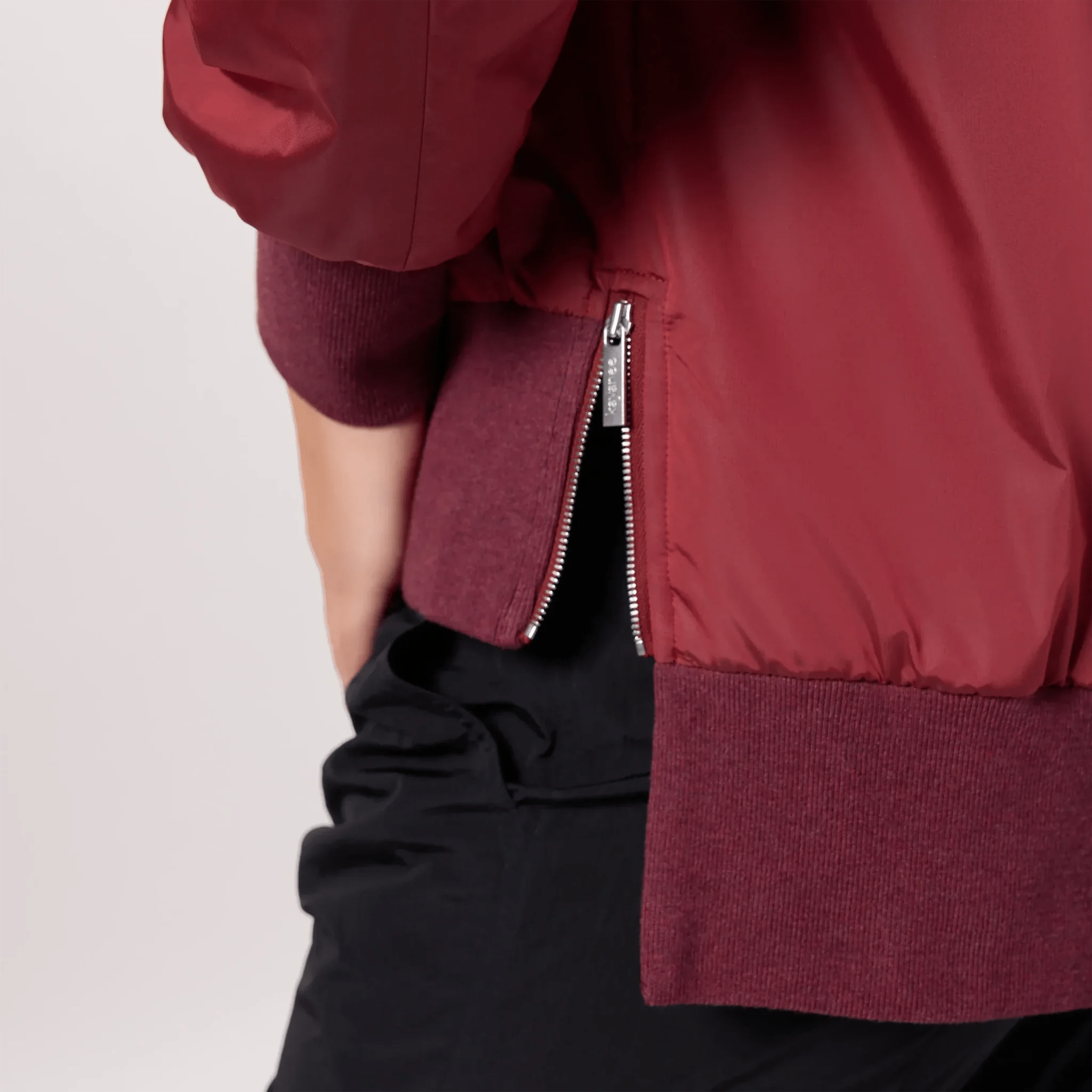 Badges Bomber Jacket - SEASONAL DARK RED