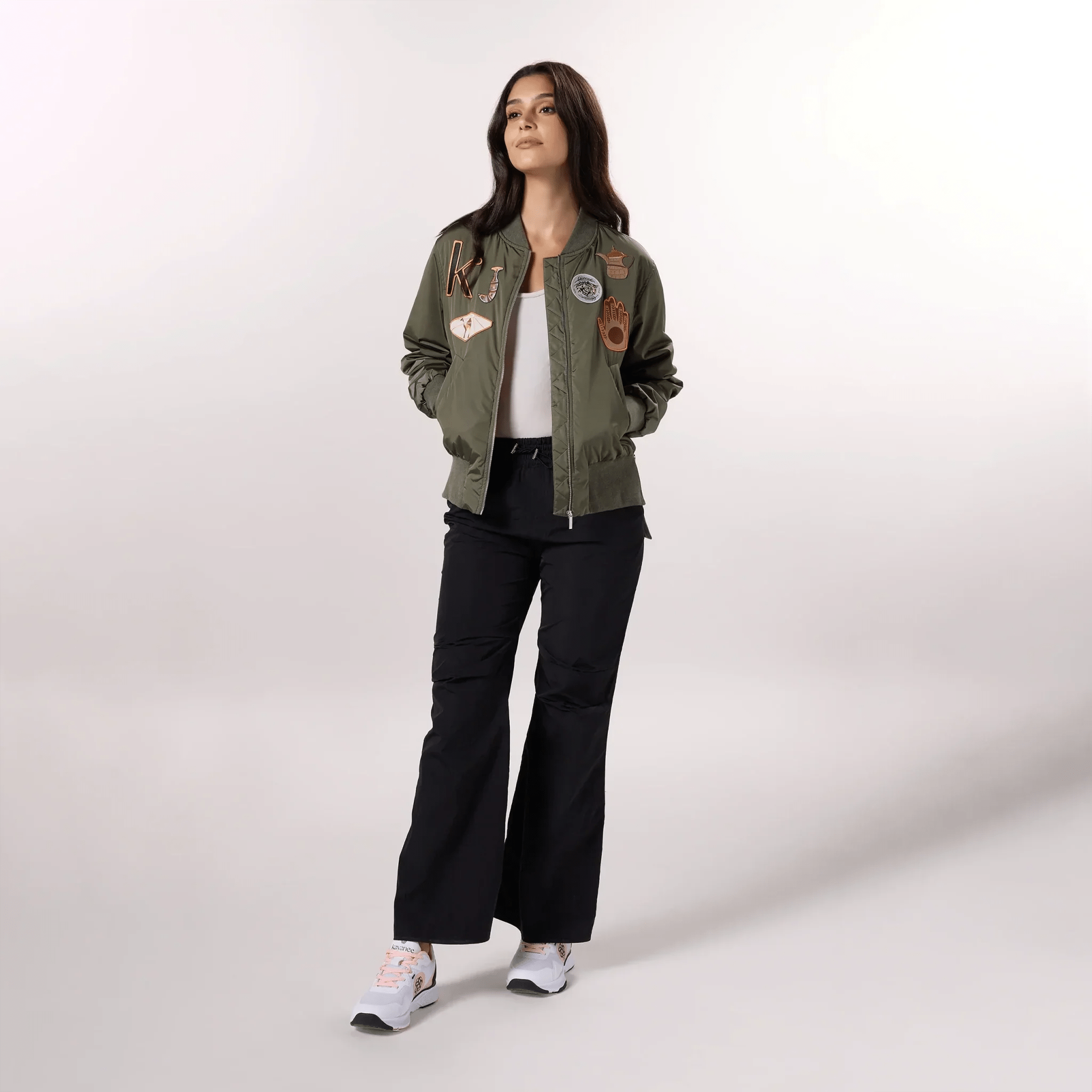 Badges Bomber Jacket - SEASONAL OLIVE