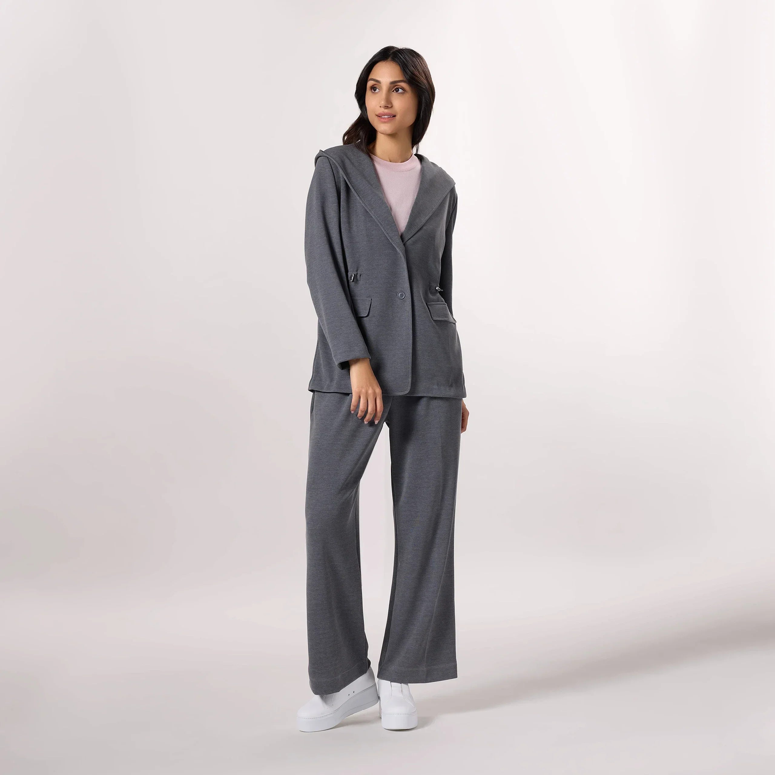 Hooded Blazer - SEASONAL CHARCOAL GREY