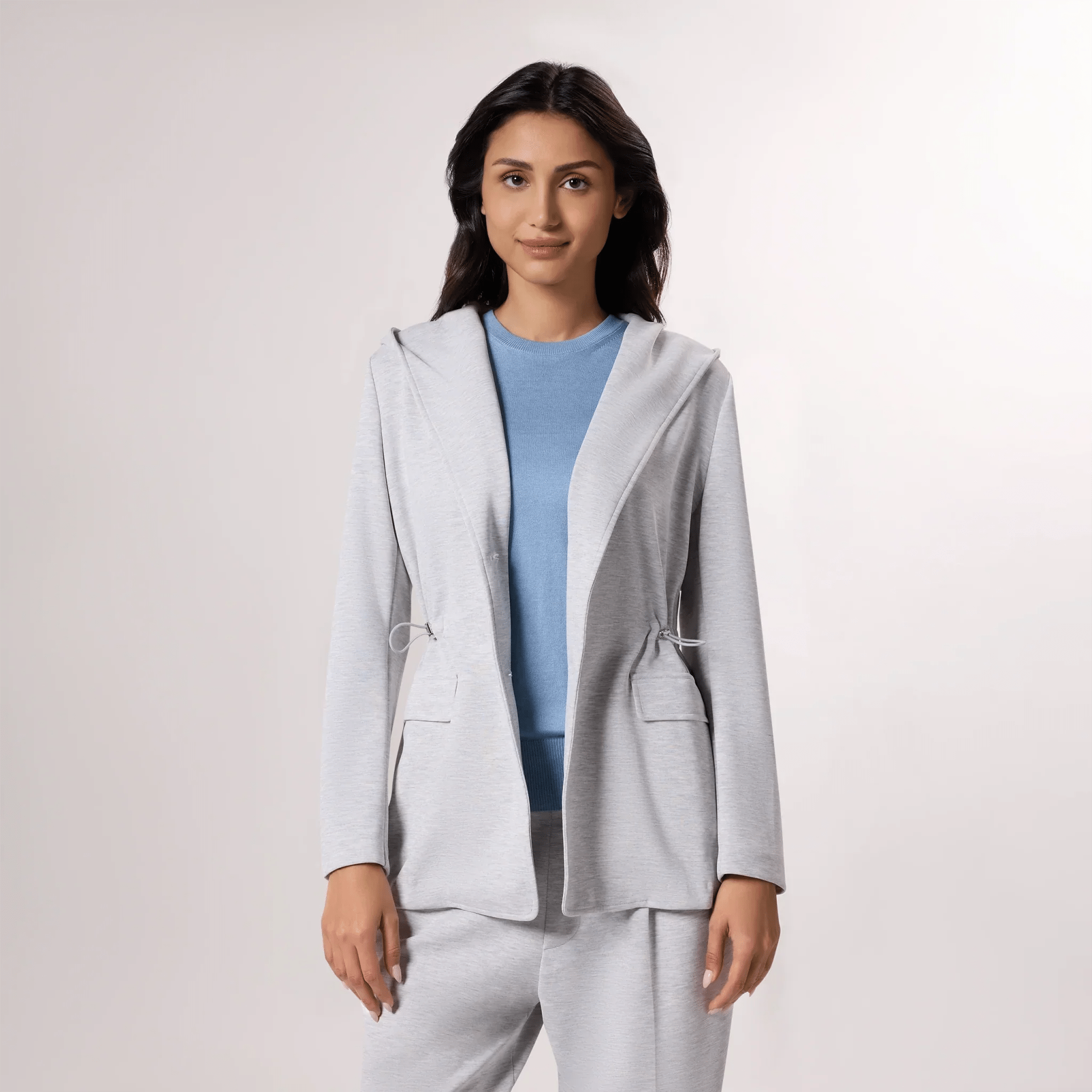 Hooded Blazer - SEASONAL GREY