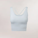 Core light blue Freestyle cropped top - كروب توب أزرق فاتح بتصميم مميز من الخلف