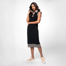 Cashmere Maxi Polo Dress - SEASONAL BLACK