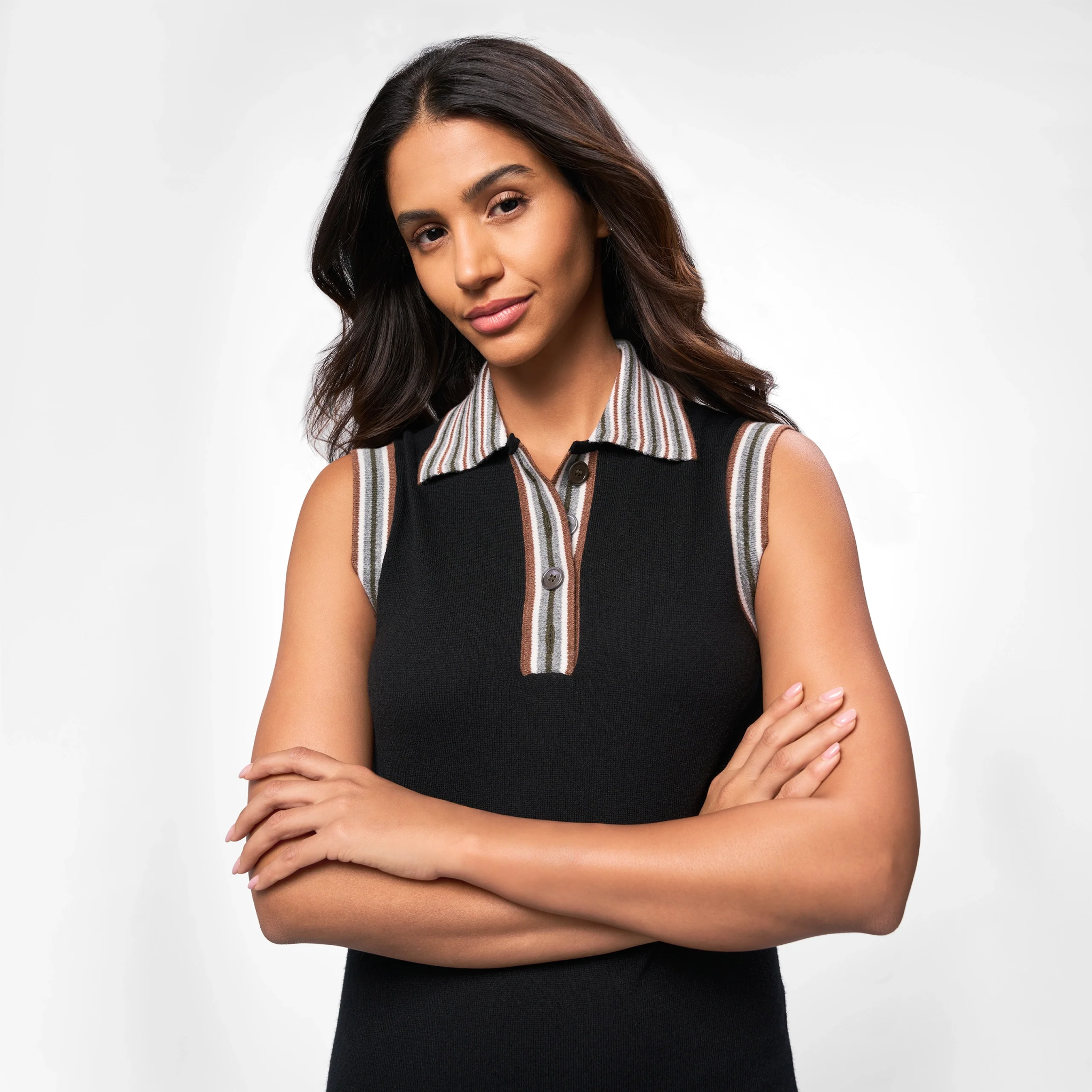 Cashmere Maxi Polo Dress - SEASONAL BLACK