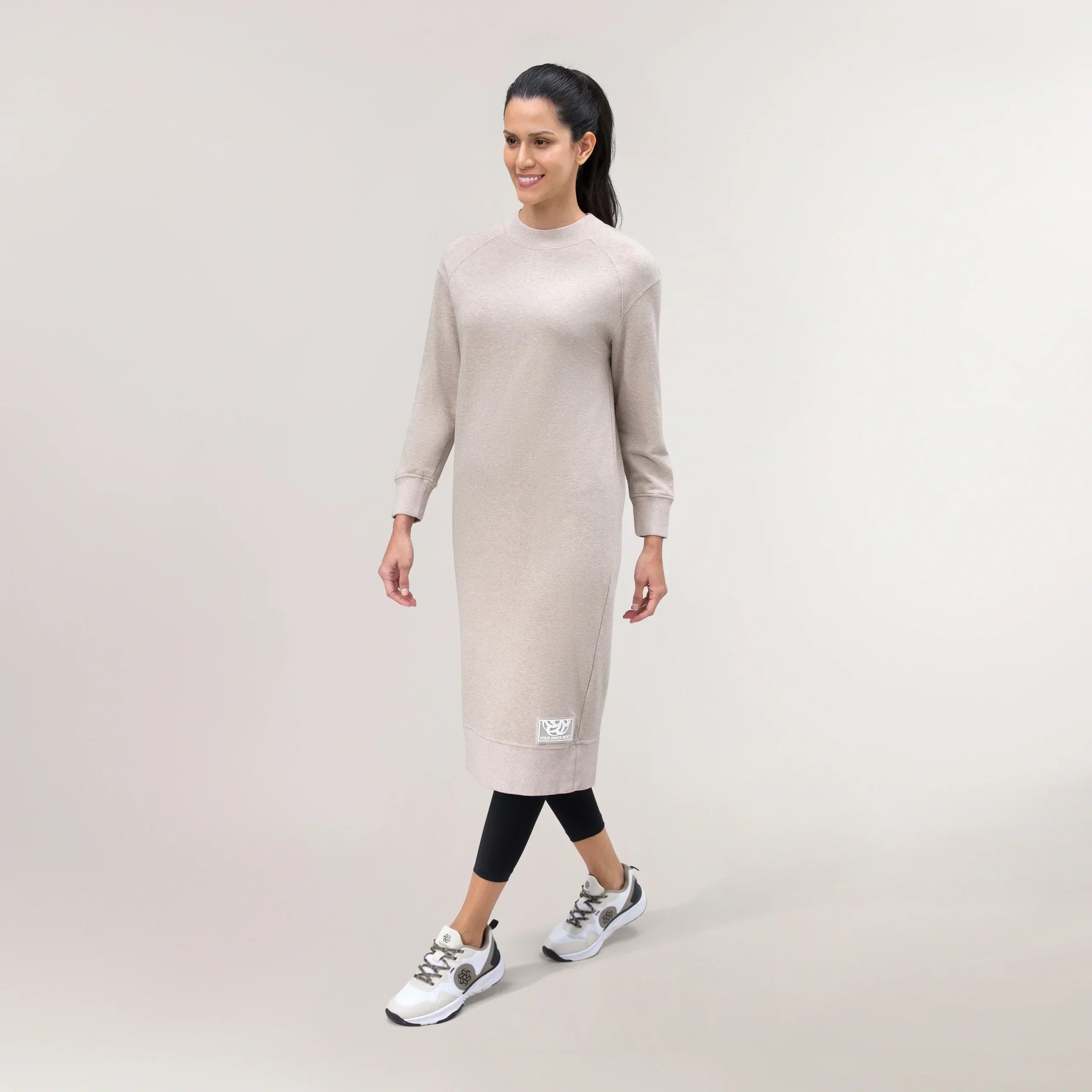 Sweatshirt Dress - SEASONAL OATMEAL MELANGE