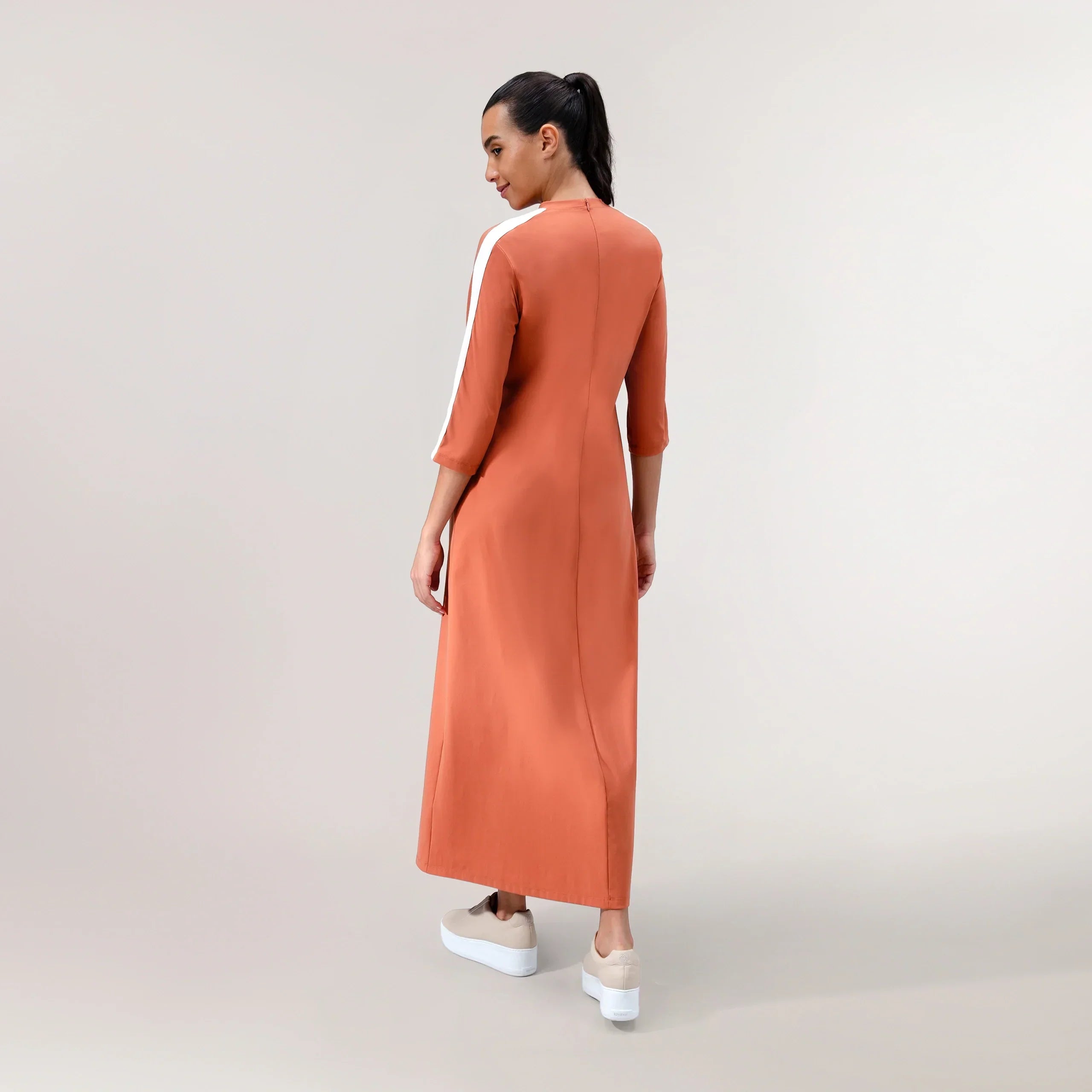 Flared Maxi Dress - SEASONAL BRICK